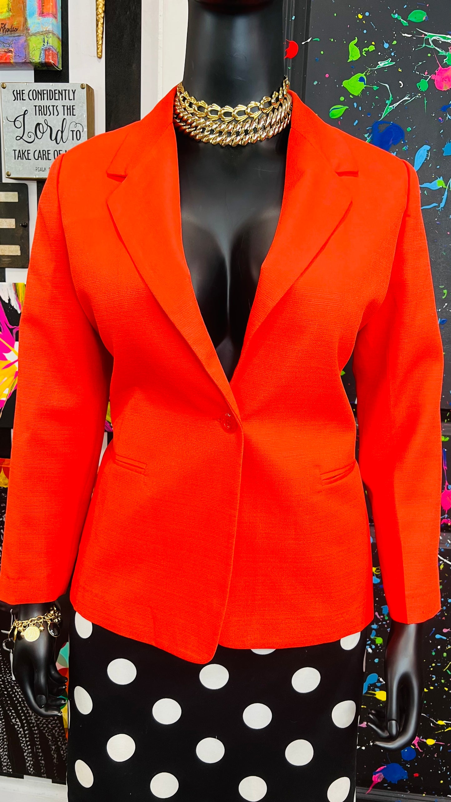 Vintage ‘Vicki’ Coral Orange Blazer (18P)