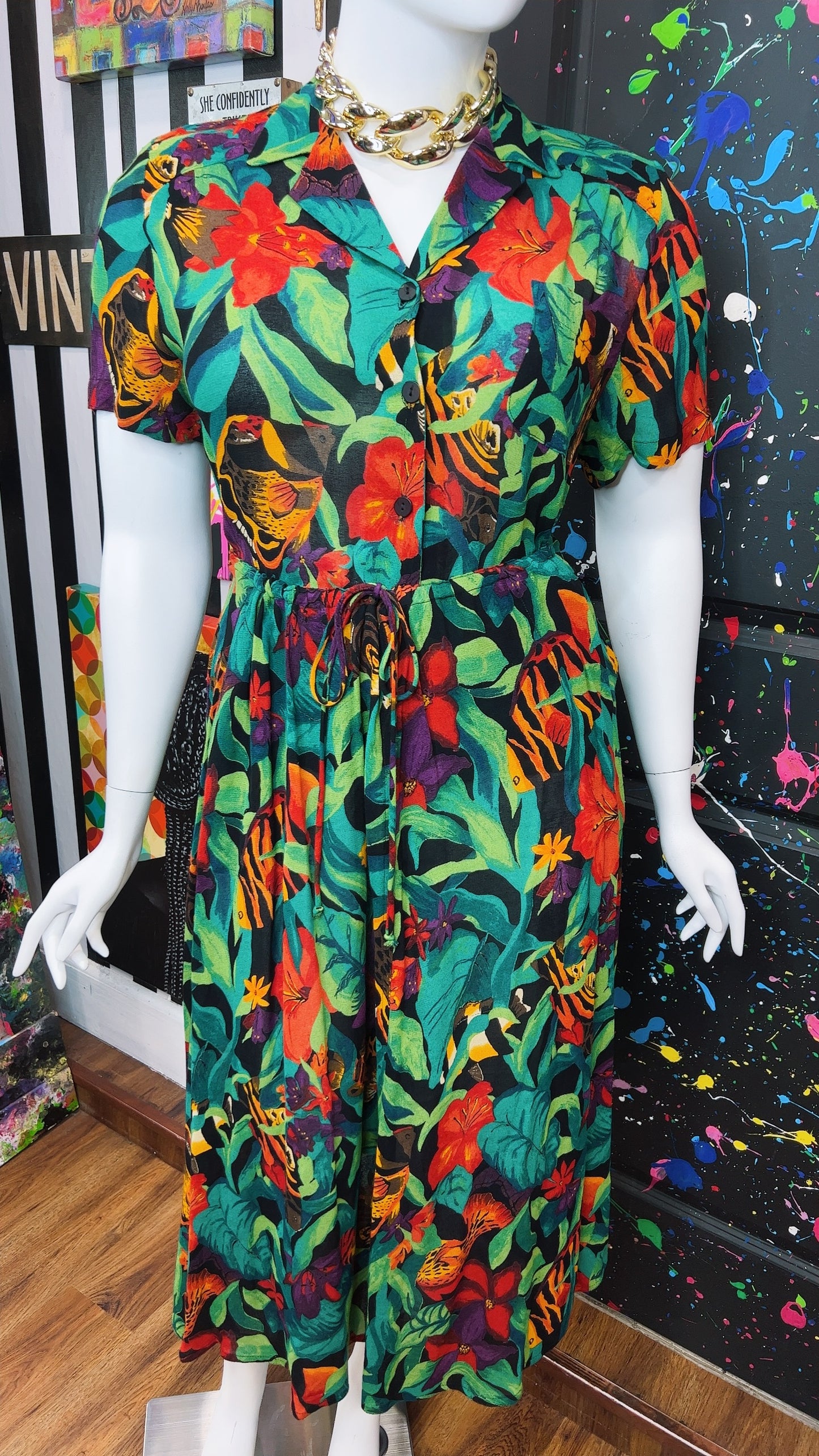 Vintage Carole Little Tropical Skirt Set (14/16)