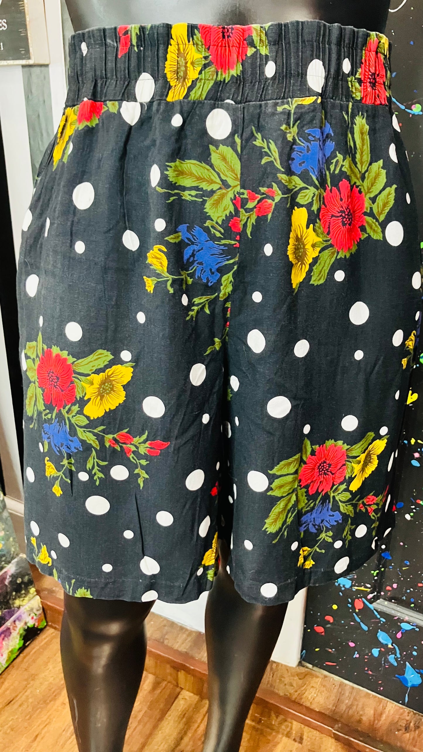 Vintage Rayon Polka Dot & Floral Shorts (18)