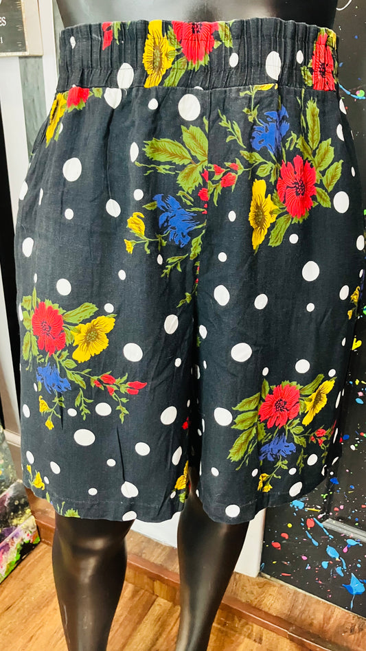 Vintage Rayon Polka Dot & Floral Shorts (18)