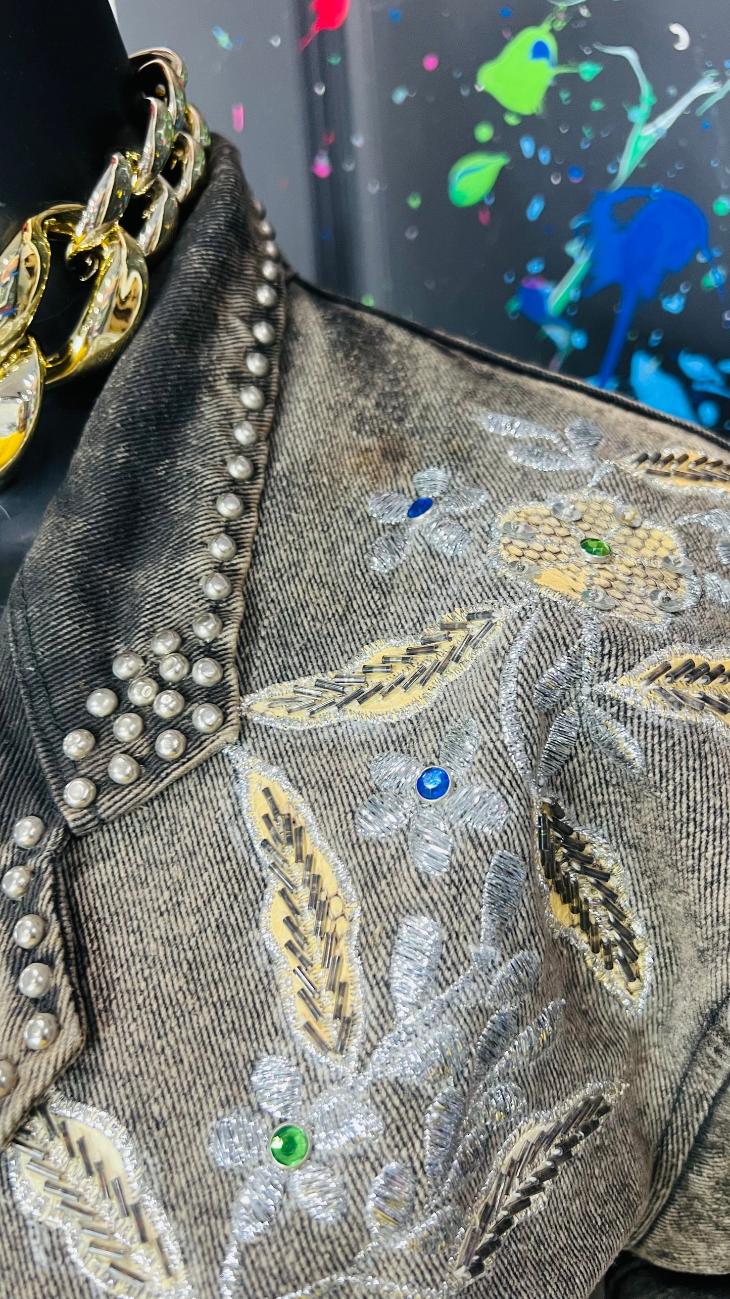 Vintage Jewel Denim Blazer (16)