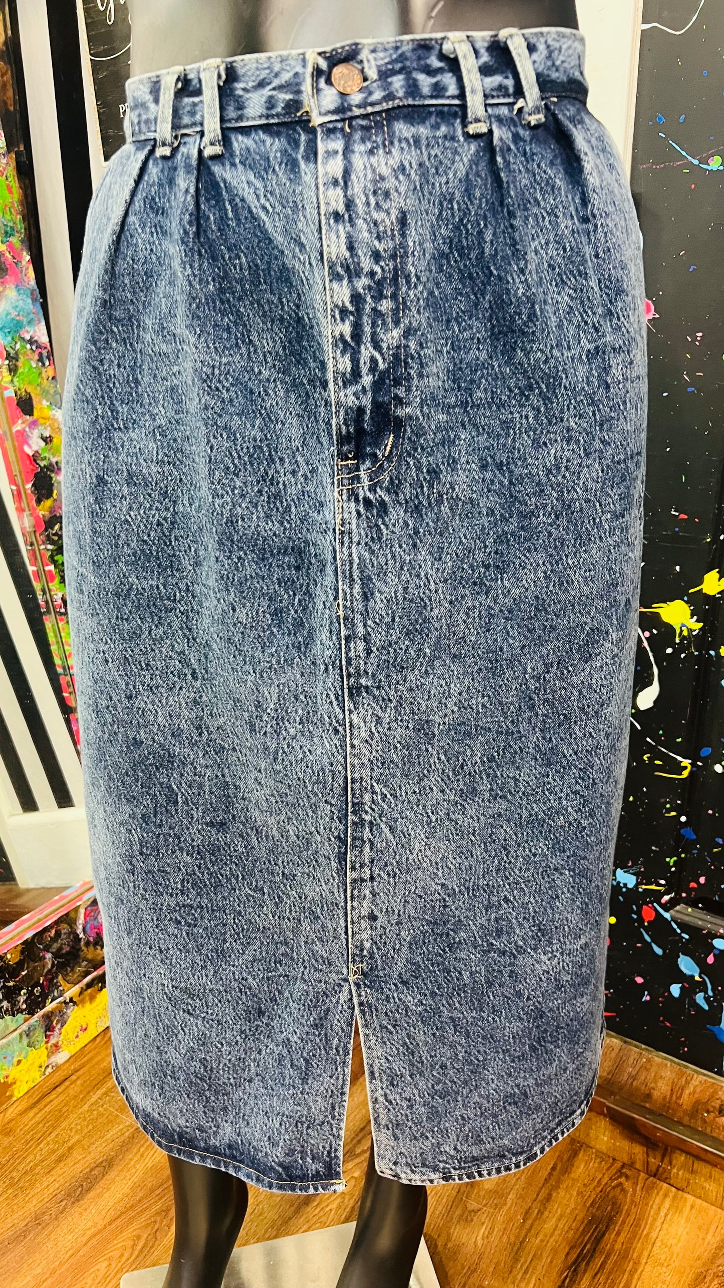 Vintage Denim Stone Wash Skirt (22)