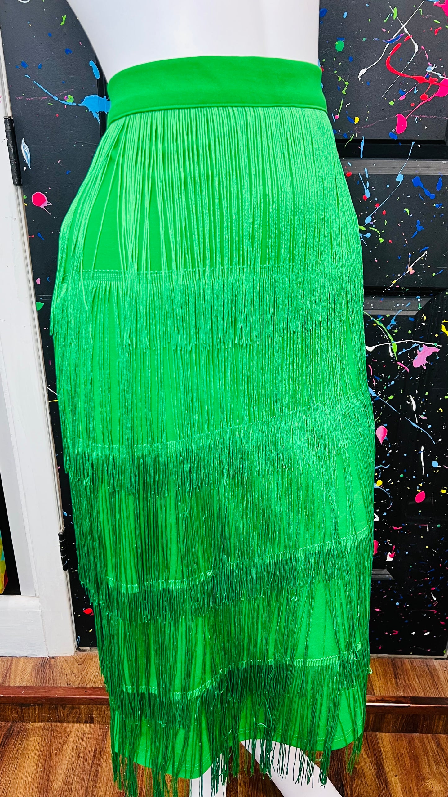 Green Fringe Skirt (14)