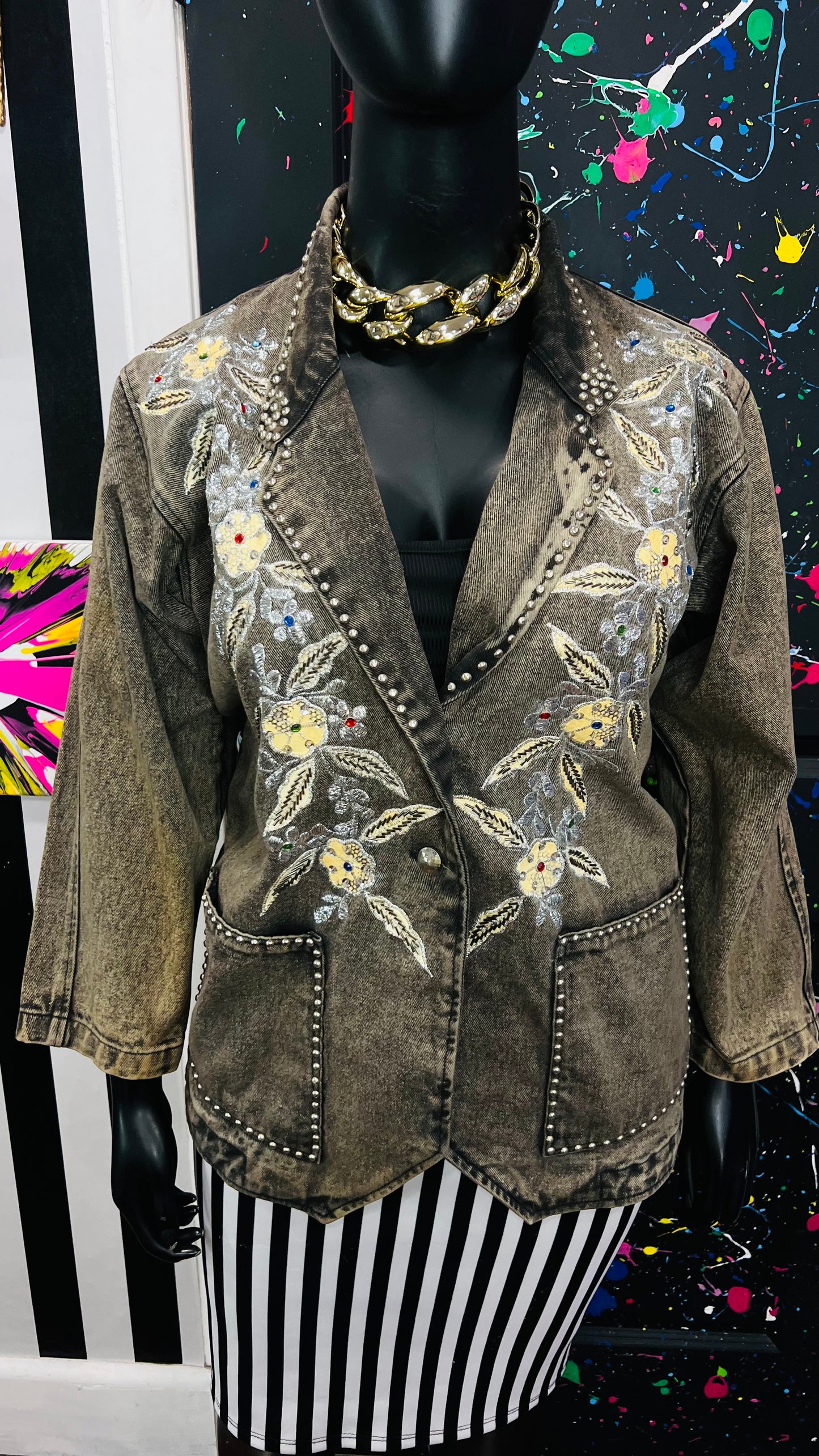 Vintage Jewel Denim Blazer (16)