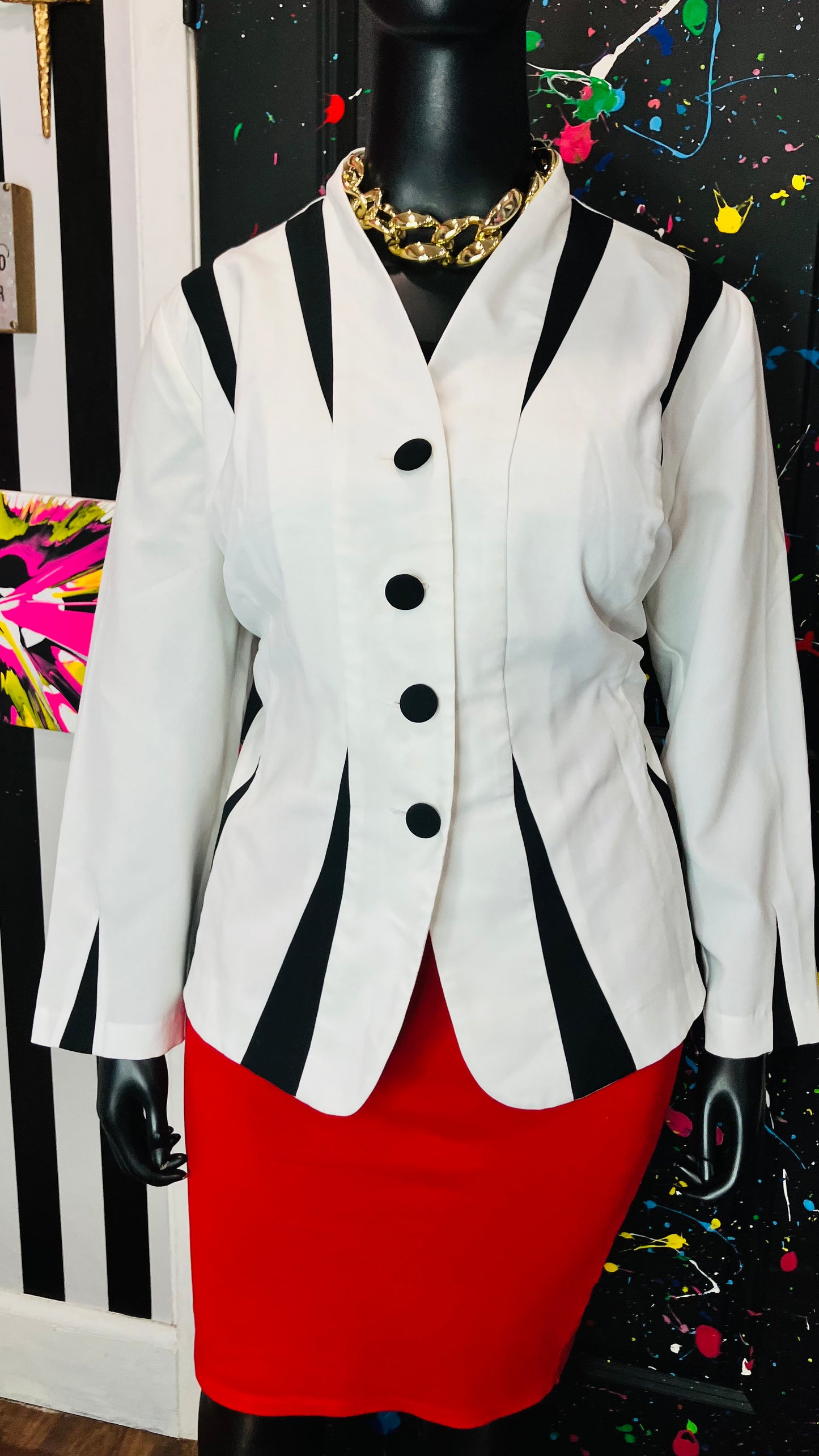 Vintage Black & White Blazer (24WP)