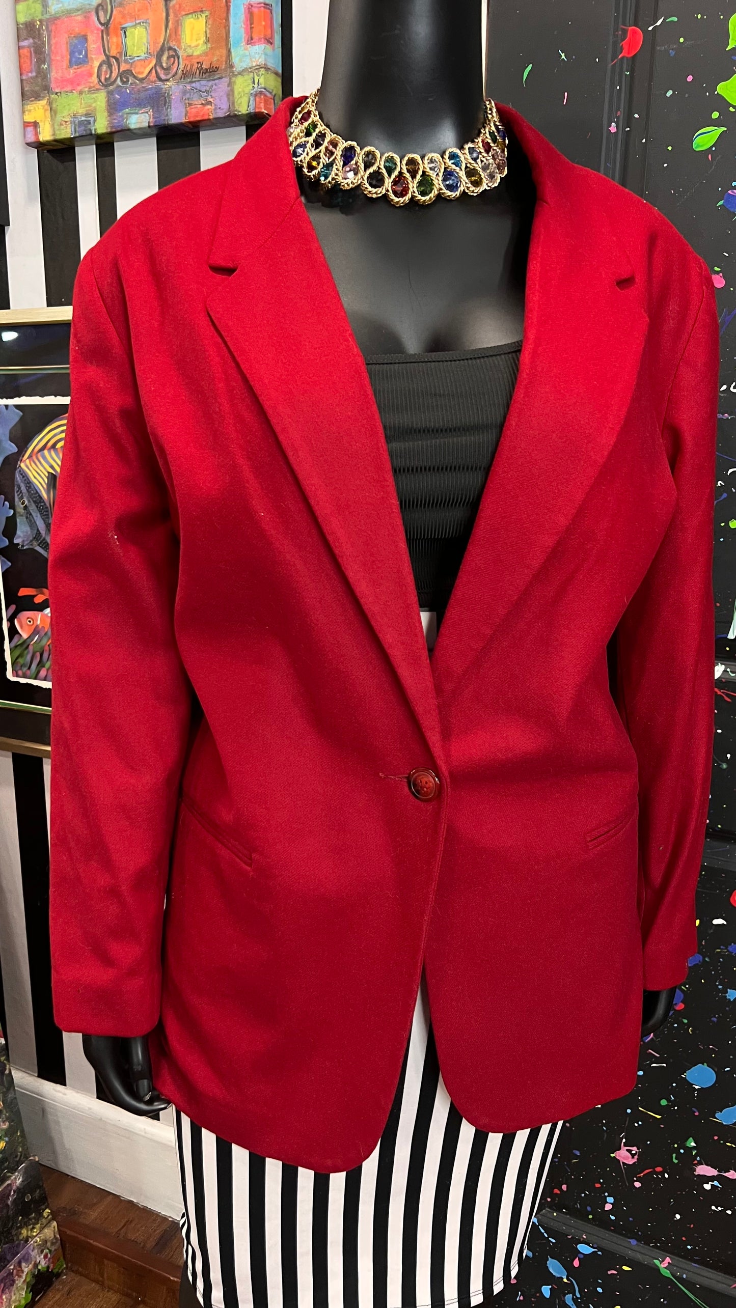 Vintage Sag Harbor Wool Red Blazer (24W)