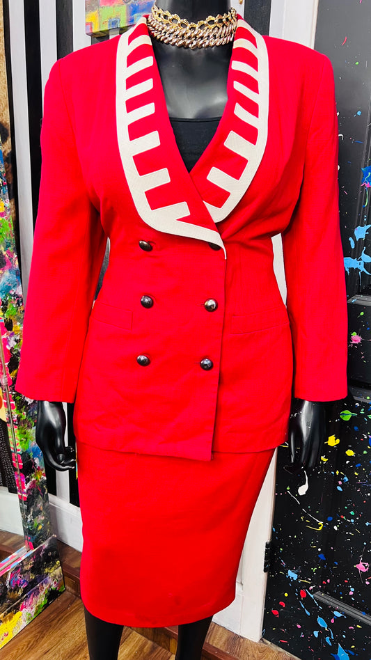 Vintage Red & Black 80’s Suit (16)