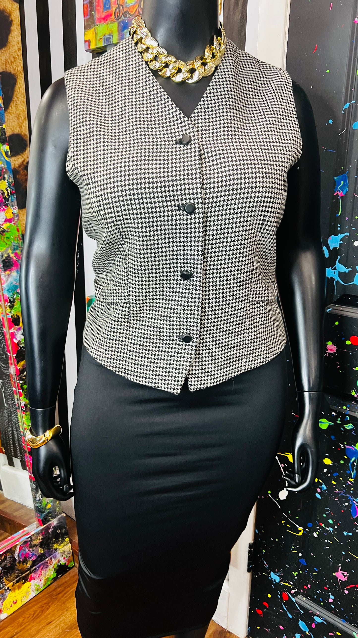 Vintage Houndstooth Vest (16)
