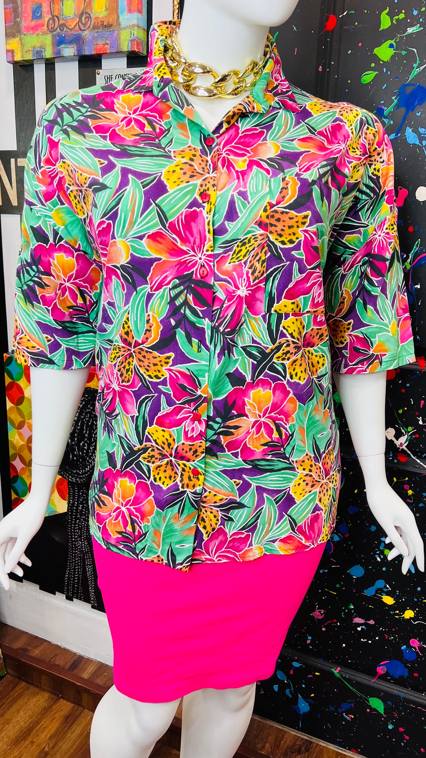 Vintage Cotton Safari Blouse (24/26)