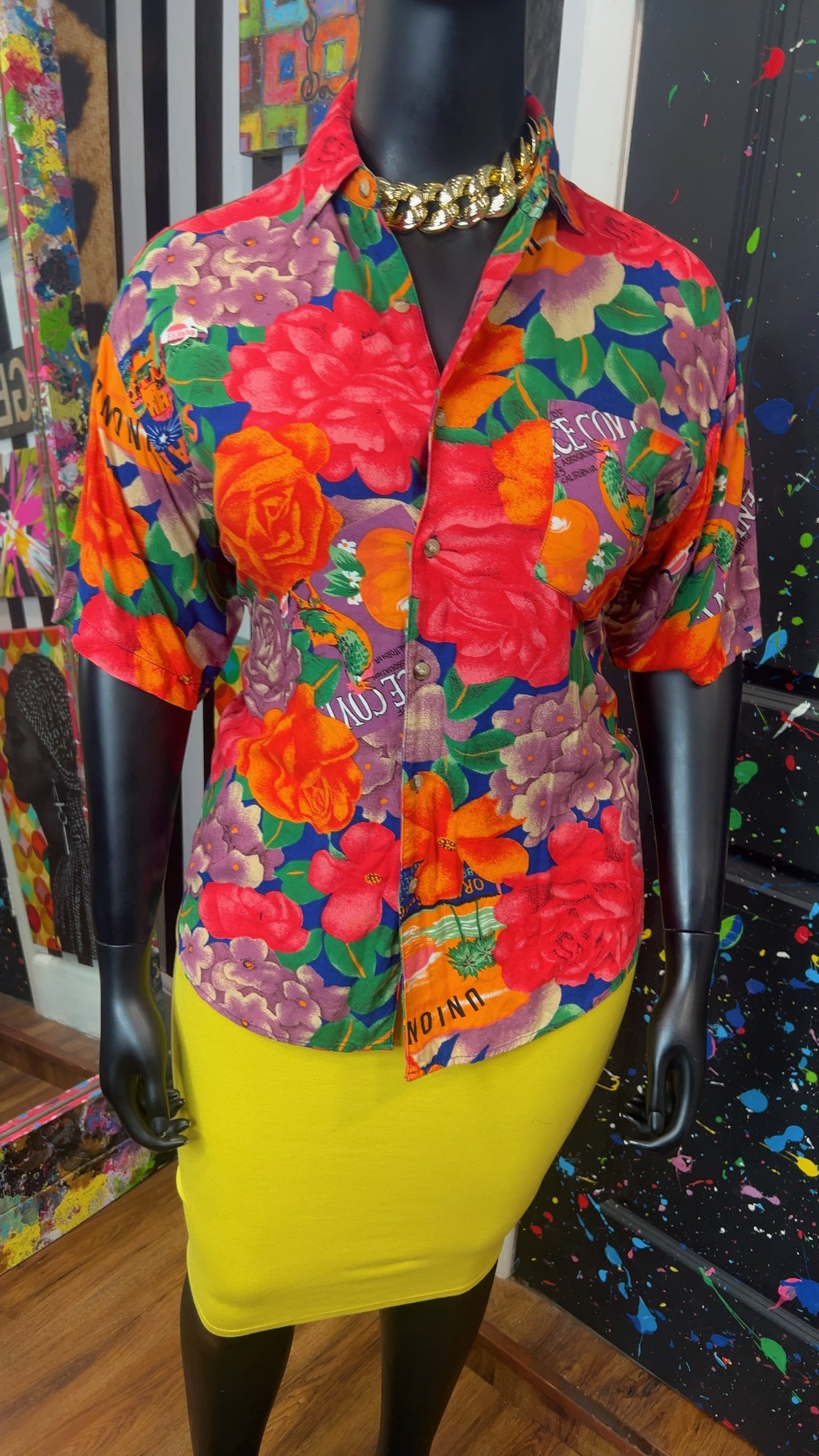 Vintage Rayon Tropical Blouse (14)