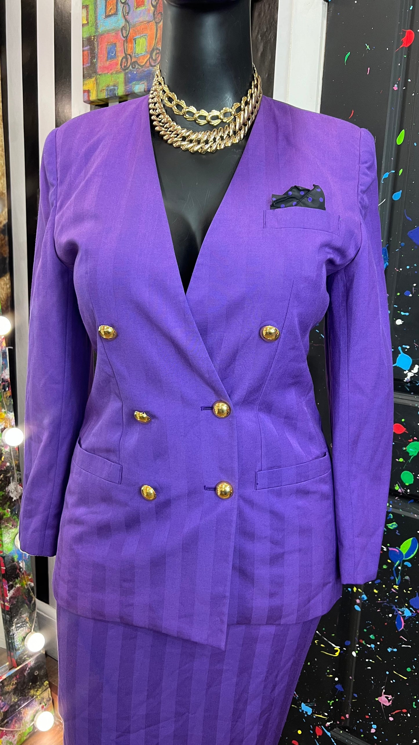 Vintage Purple Double Breasted Suit (12)