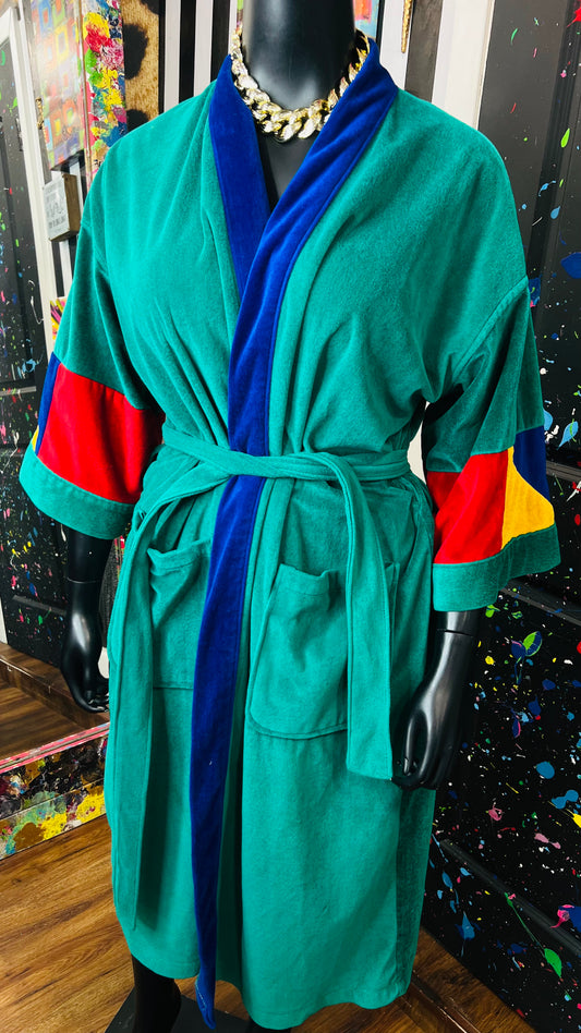 Vintage ColorBlock Robe (OS)