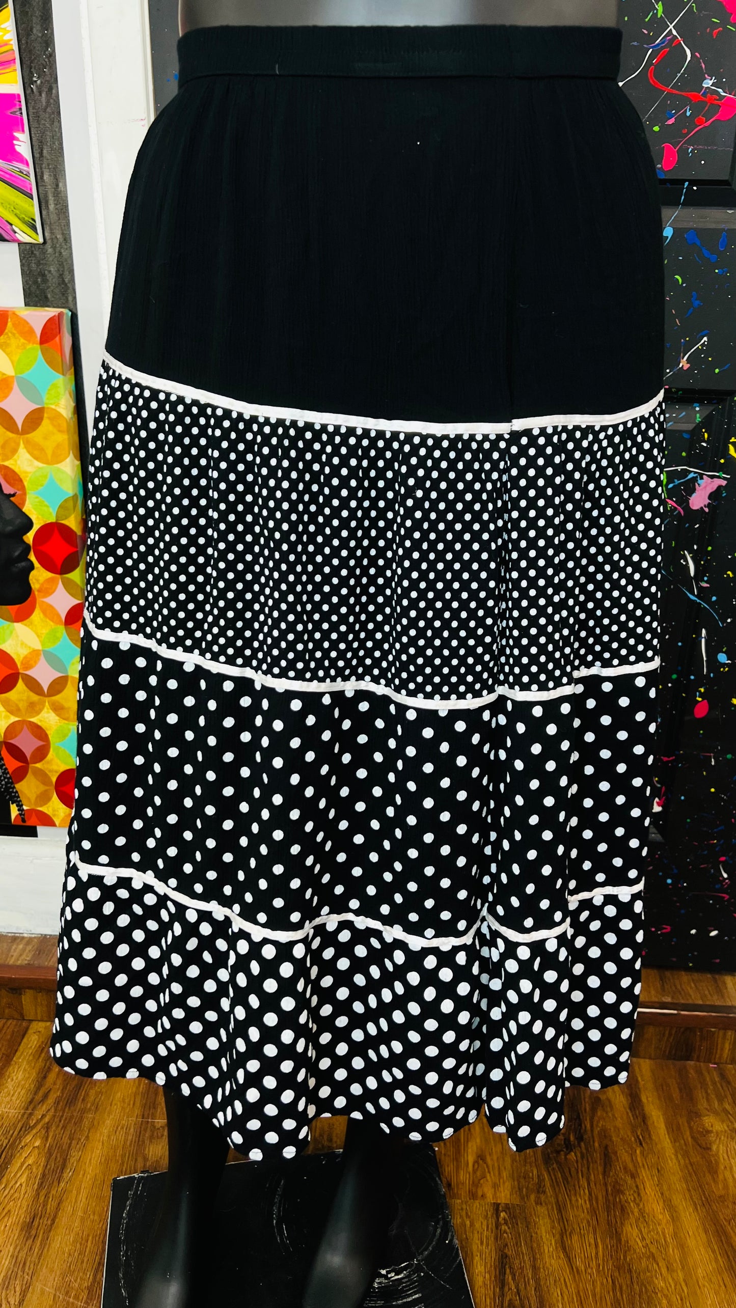 Vintage Rayon Polka Dot Skirt (20)