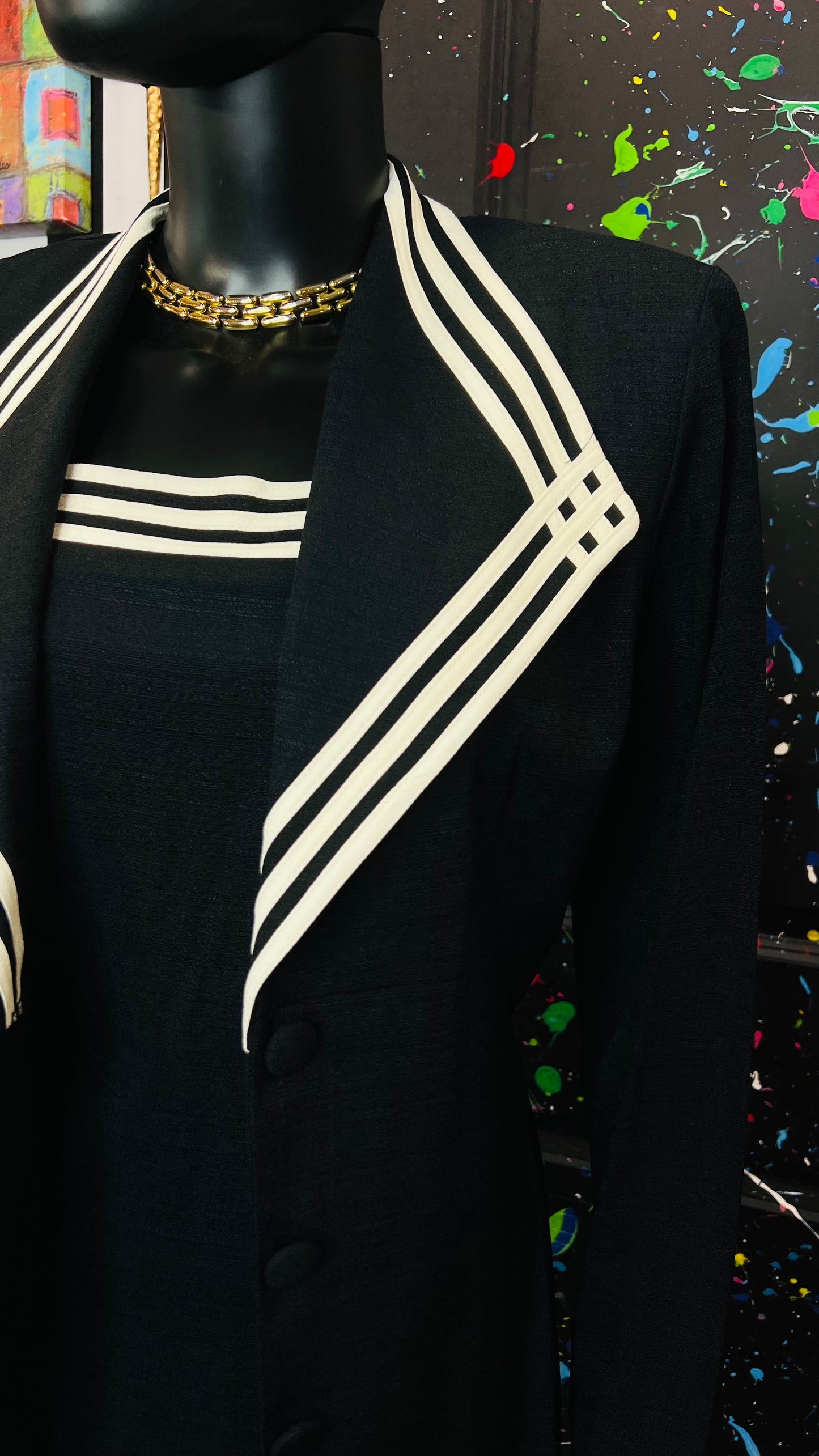 Vintage Black & White Dress & Blazer Set- DeadStock w/Tags (12)