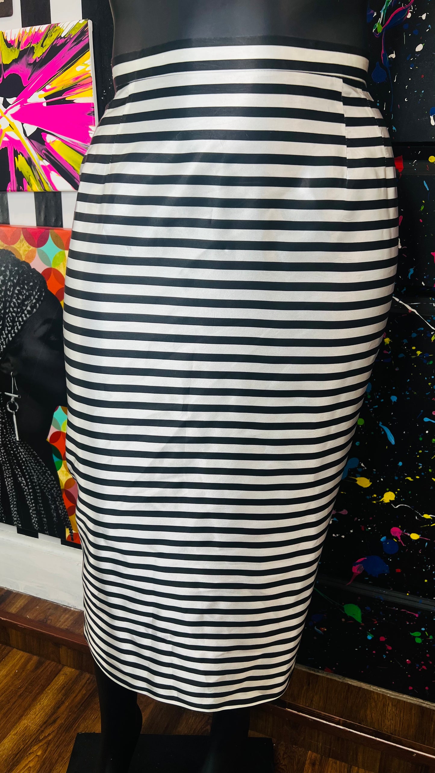 Vintage Striped Pencil Skirt (24)