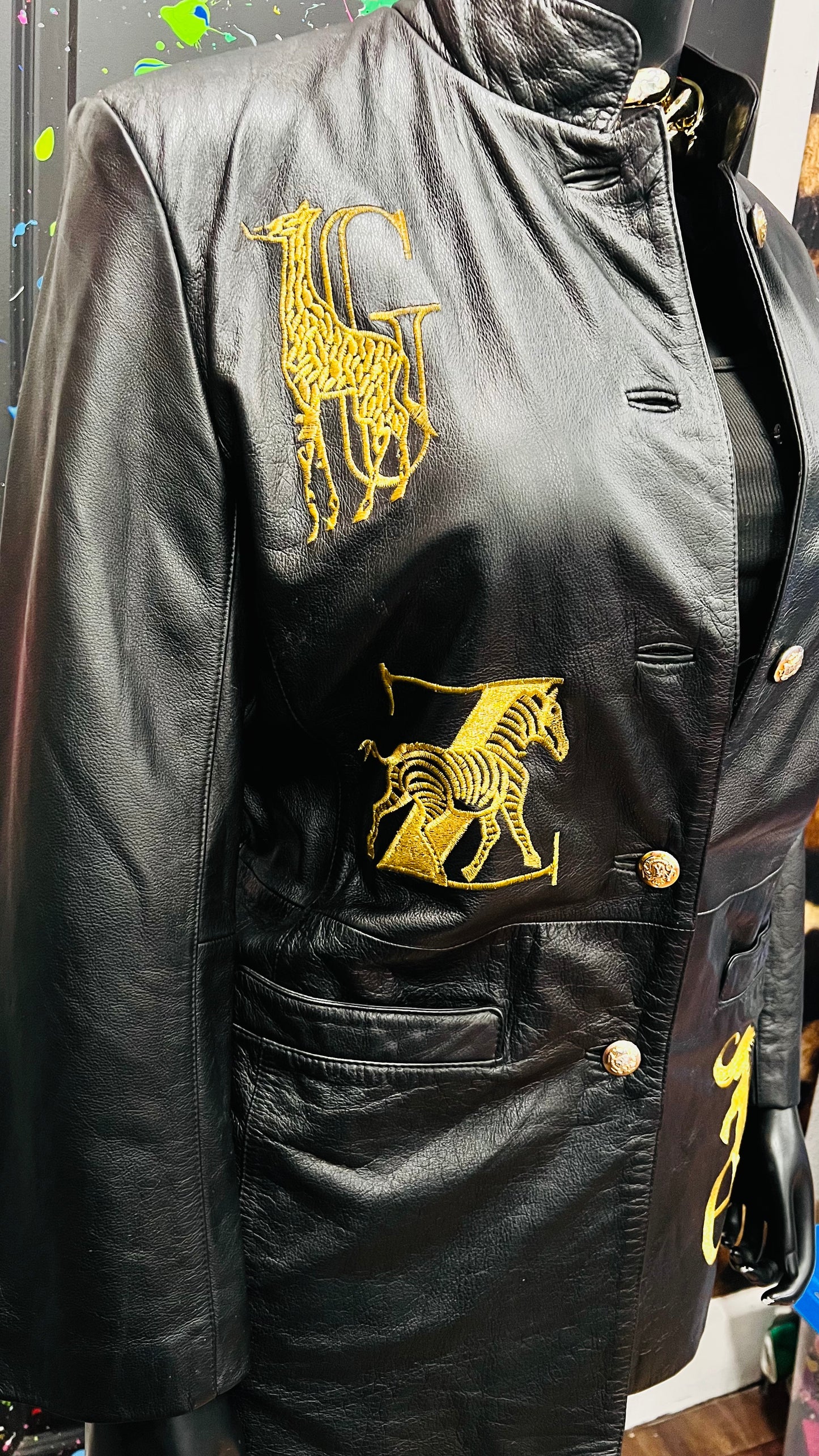 Vintage Genuine Leather Animal & Letter Jacket (14)