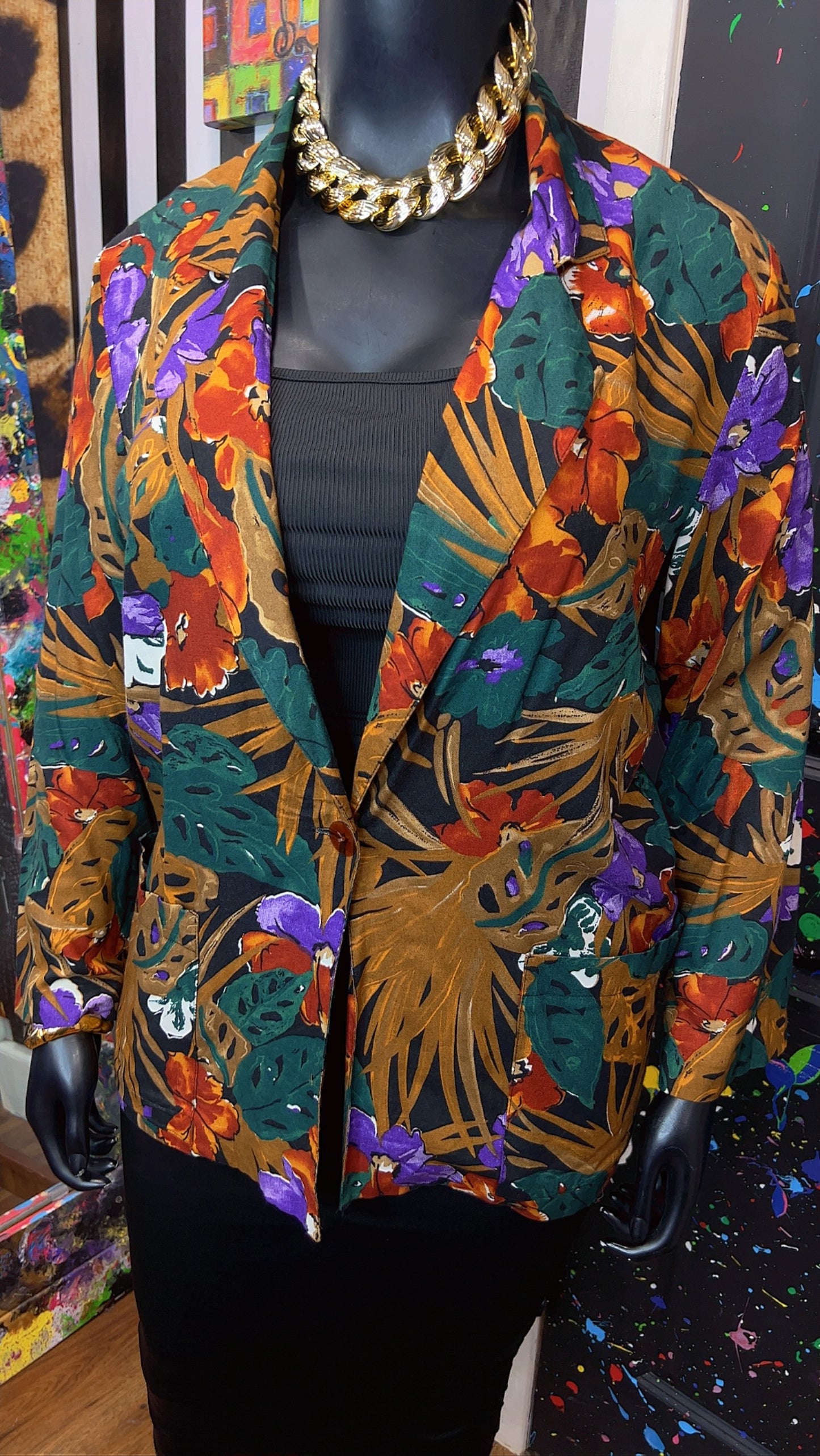 Vintage Rayon Floral Blazer (12)
