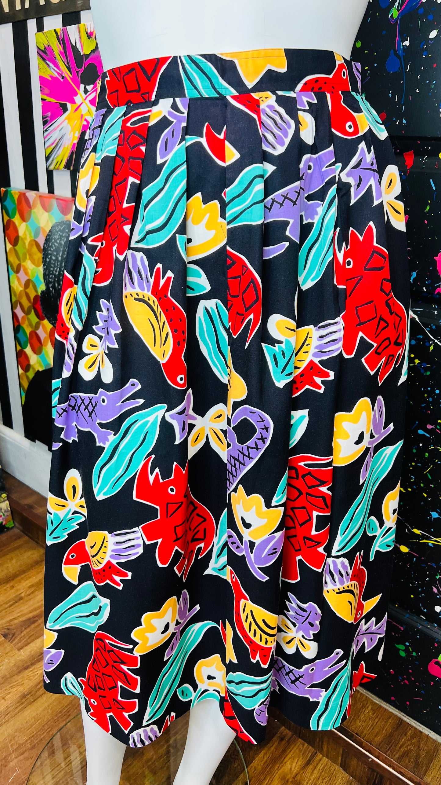 Vintage Vibrant Abstract Skirt (14)