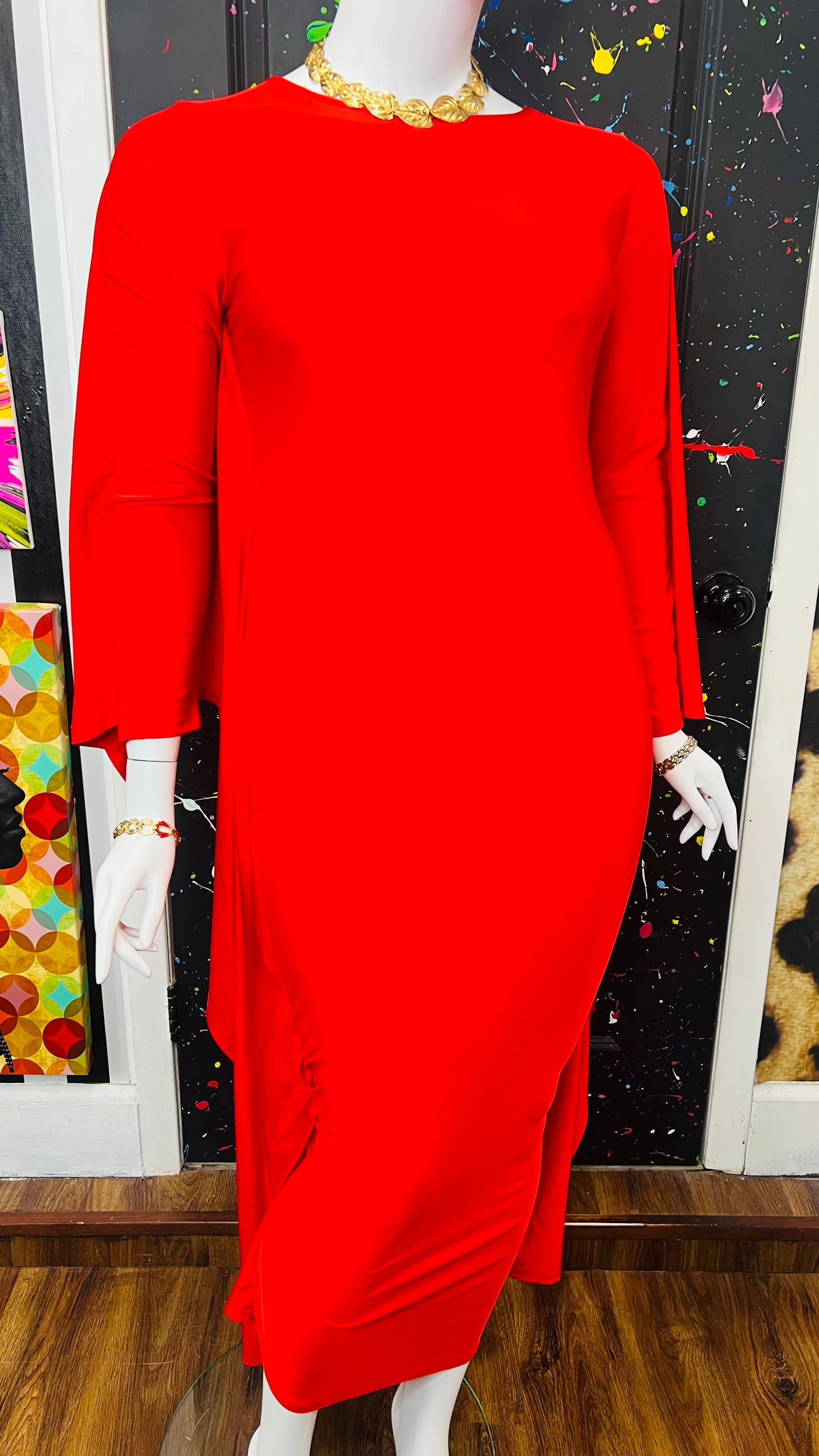 Red Body Con Dress (OS up to 18)