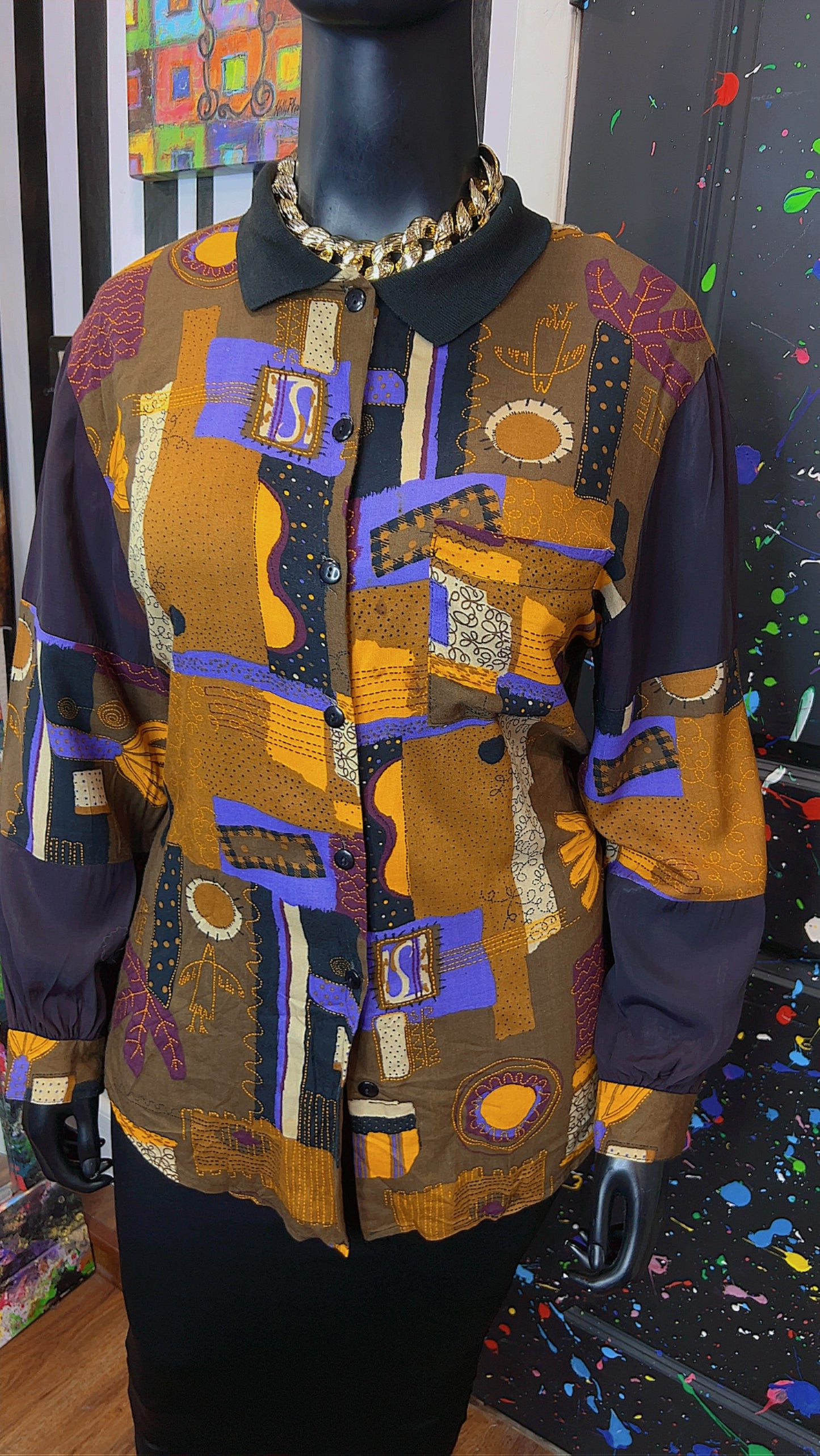 Vintage 80’s Rayon Blouse (14)