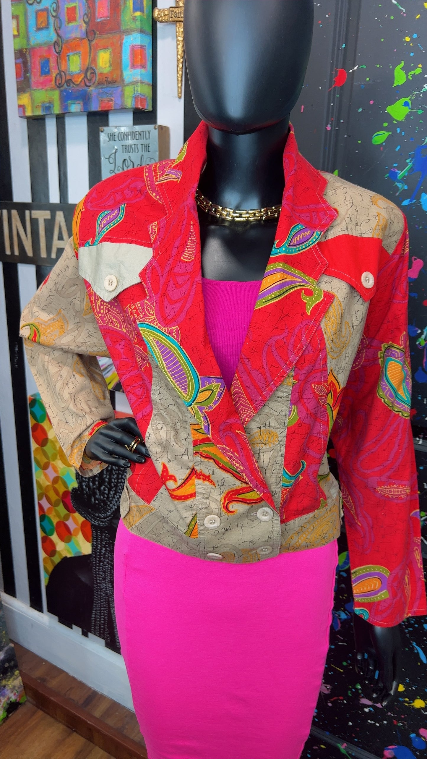 Vintage Western Cropped Blazer Jacket (14)