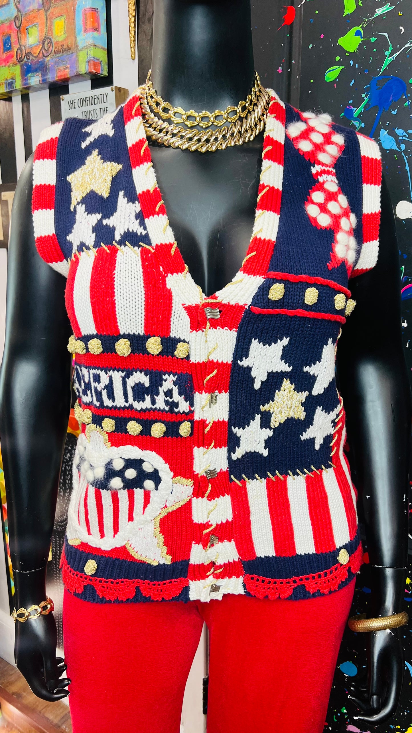 Vintage “America The Great” Knit Sweater