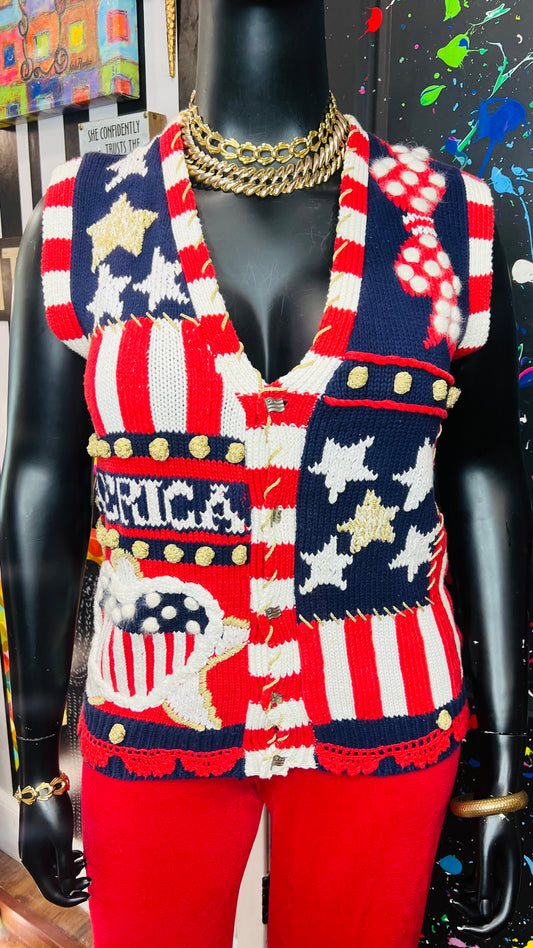 Vintage “America The Great” Knit Sweater