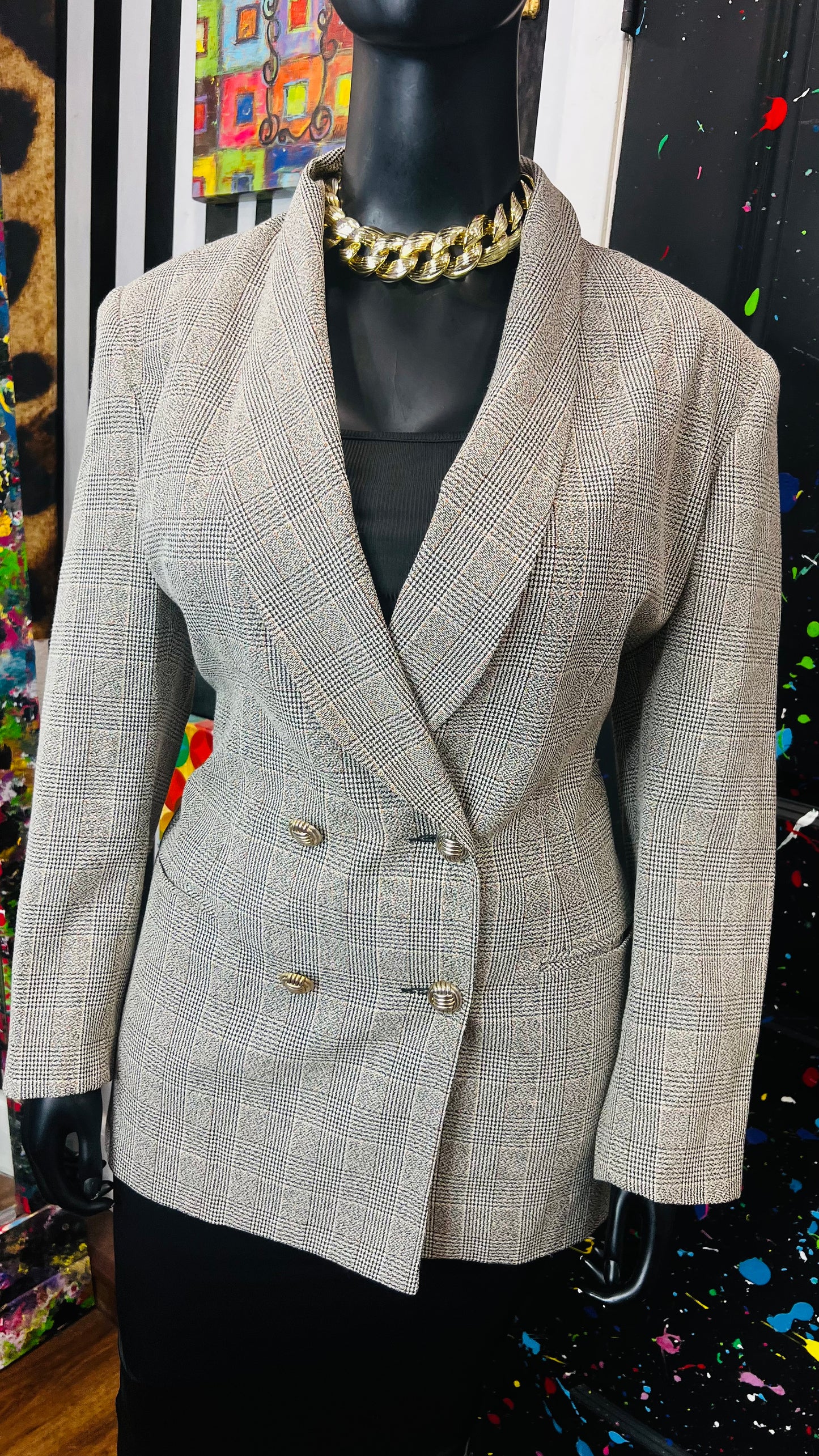 Vintage Plaid Blazer (16W)