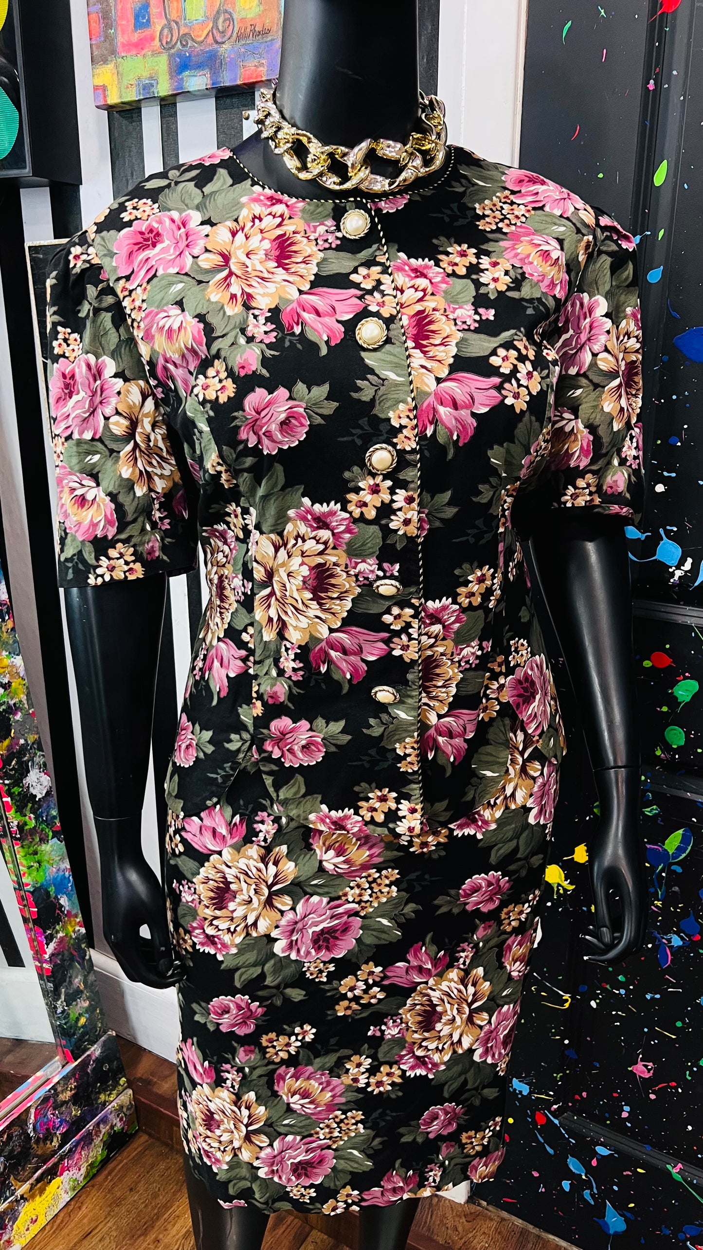 Vintage Floral Skirt Suit (20W)
