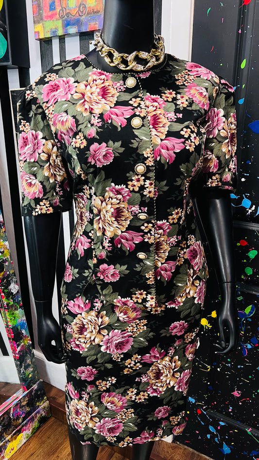 Vintage Floral Skirt Suit (20W)