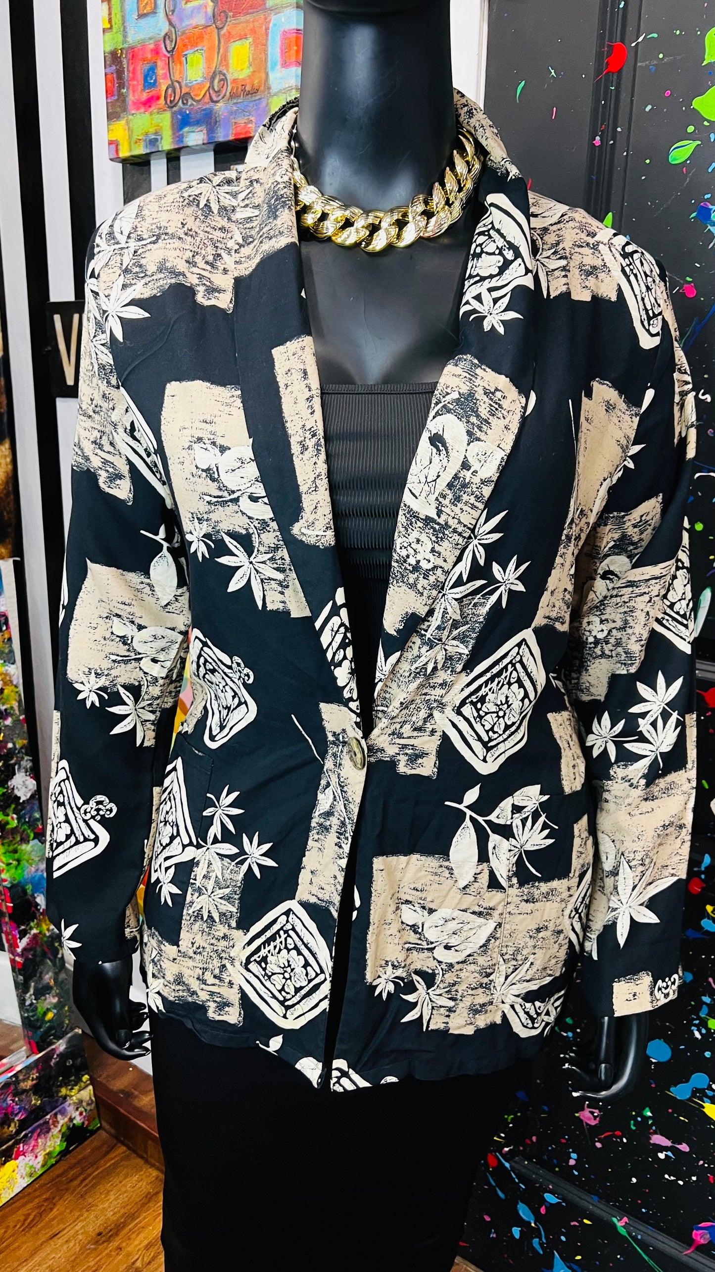 Vintage Rayon Abstract Blazer (14)