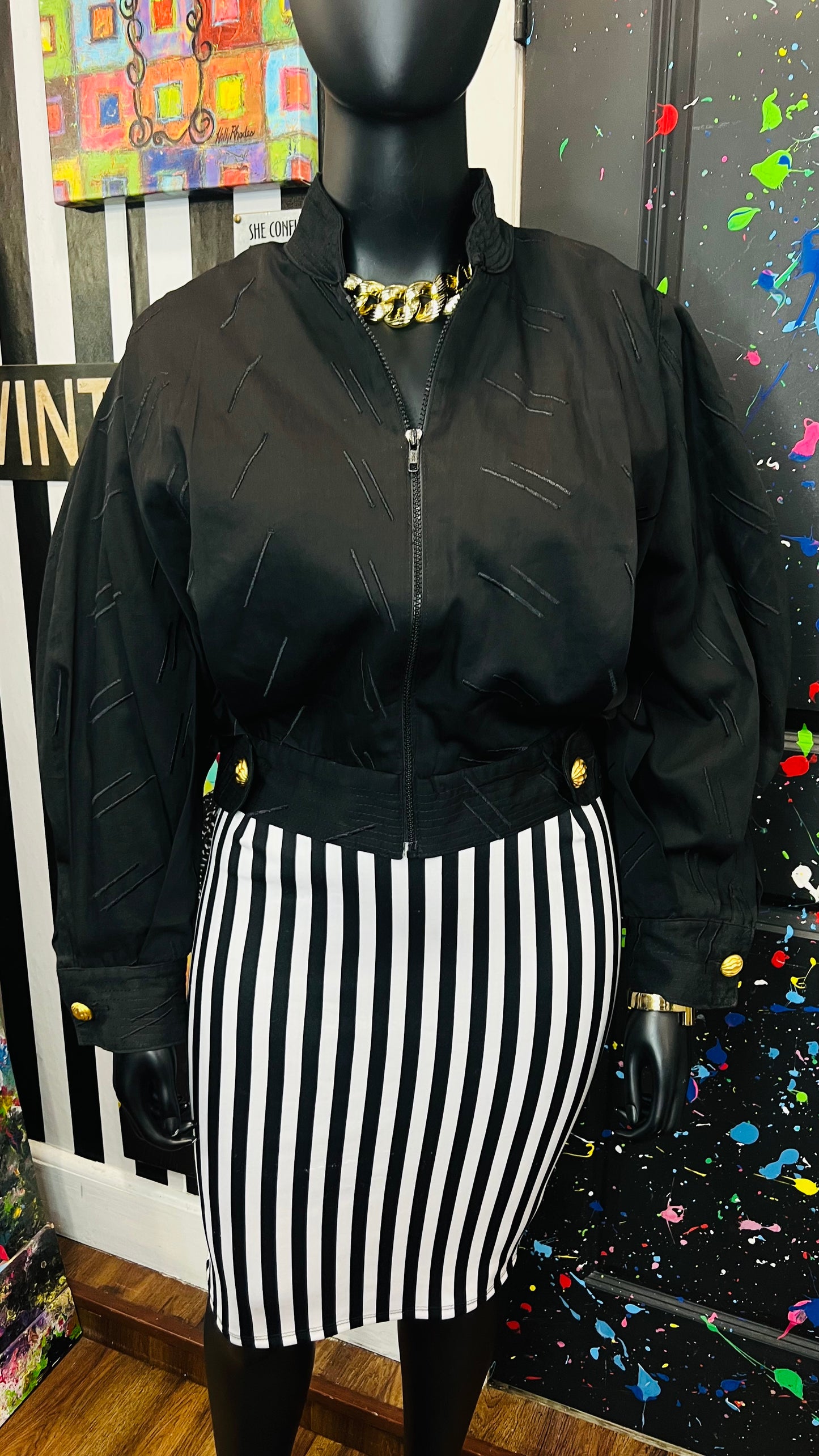 Vintage Gene Ewing Cropped Batwing Jacket (14)