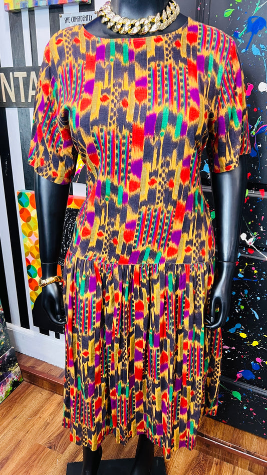 Vintage Tribal Print Sleeveless Dress (14)