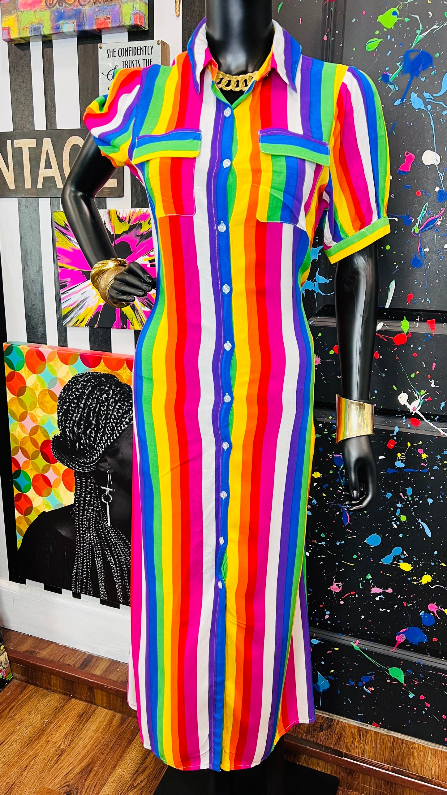 Rainbow Rayon Dress/Duster (12)