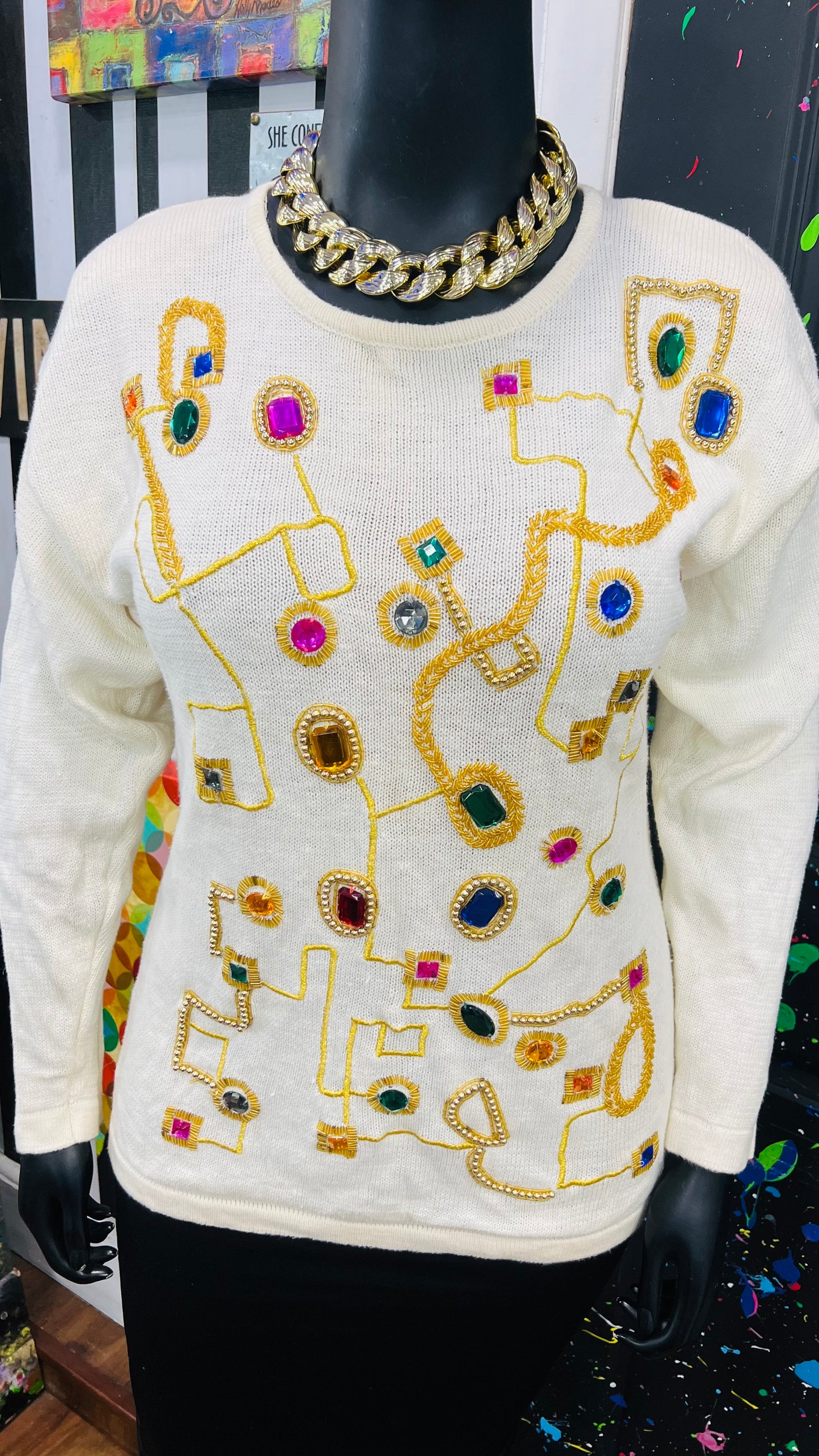Vintage Jeweled Sweater (16/18)