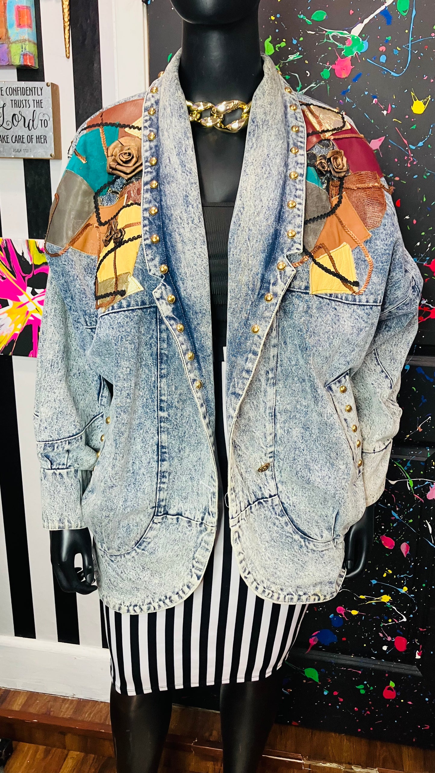 Vintage Studded Denim Coat (20)