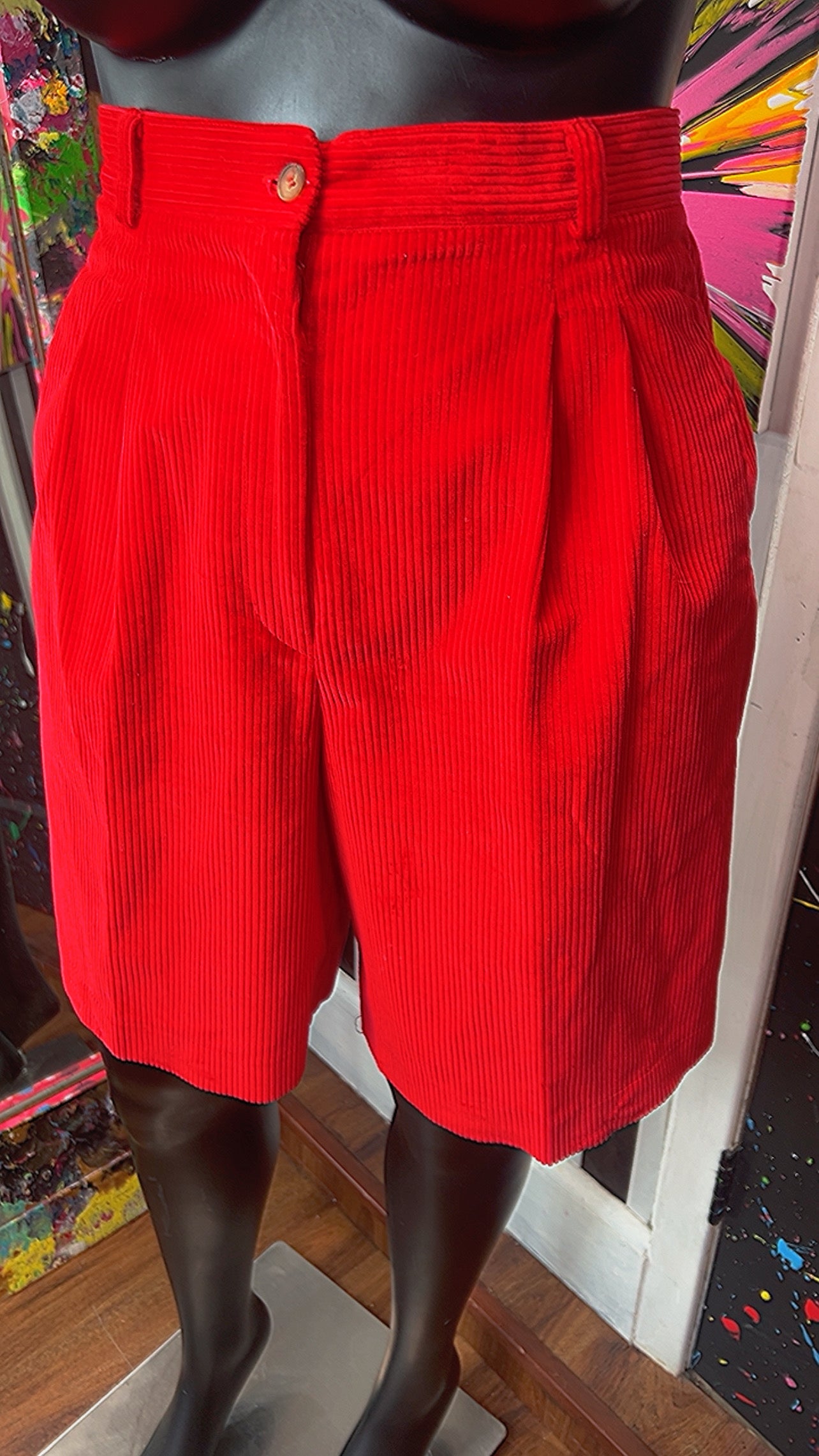 Vintage Corduroy Red Pleated Shorts (14)