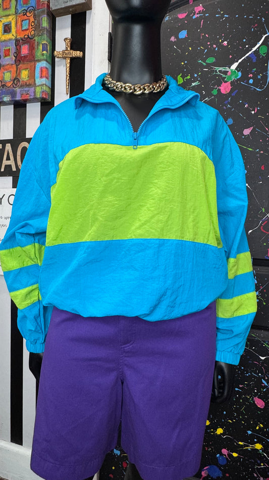 Vintage Color Block Quarter Zip Jacket Dead Stock New w/ Tags (24)