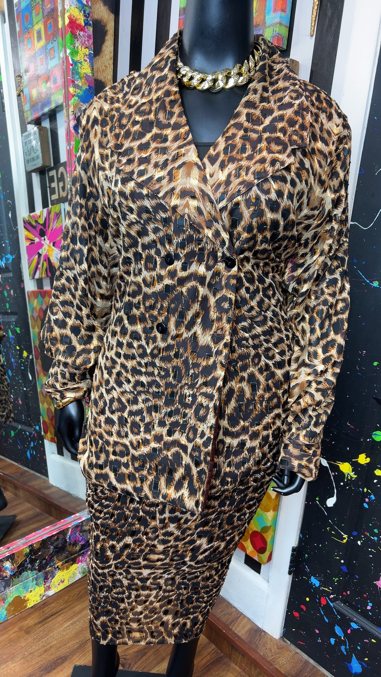 Vintage Animal Print Skirt Set (24)