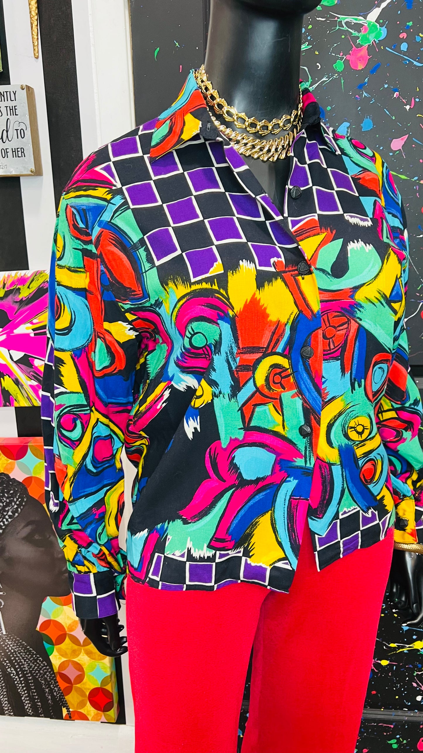 Vintage Abstract 80’s Blouse (14/16)