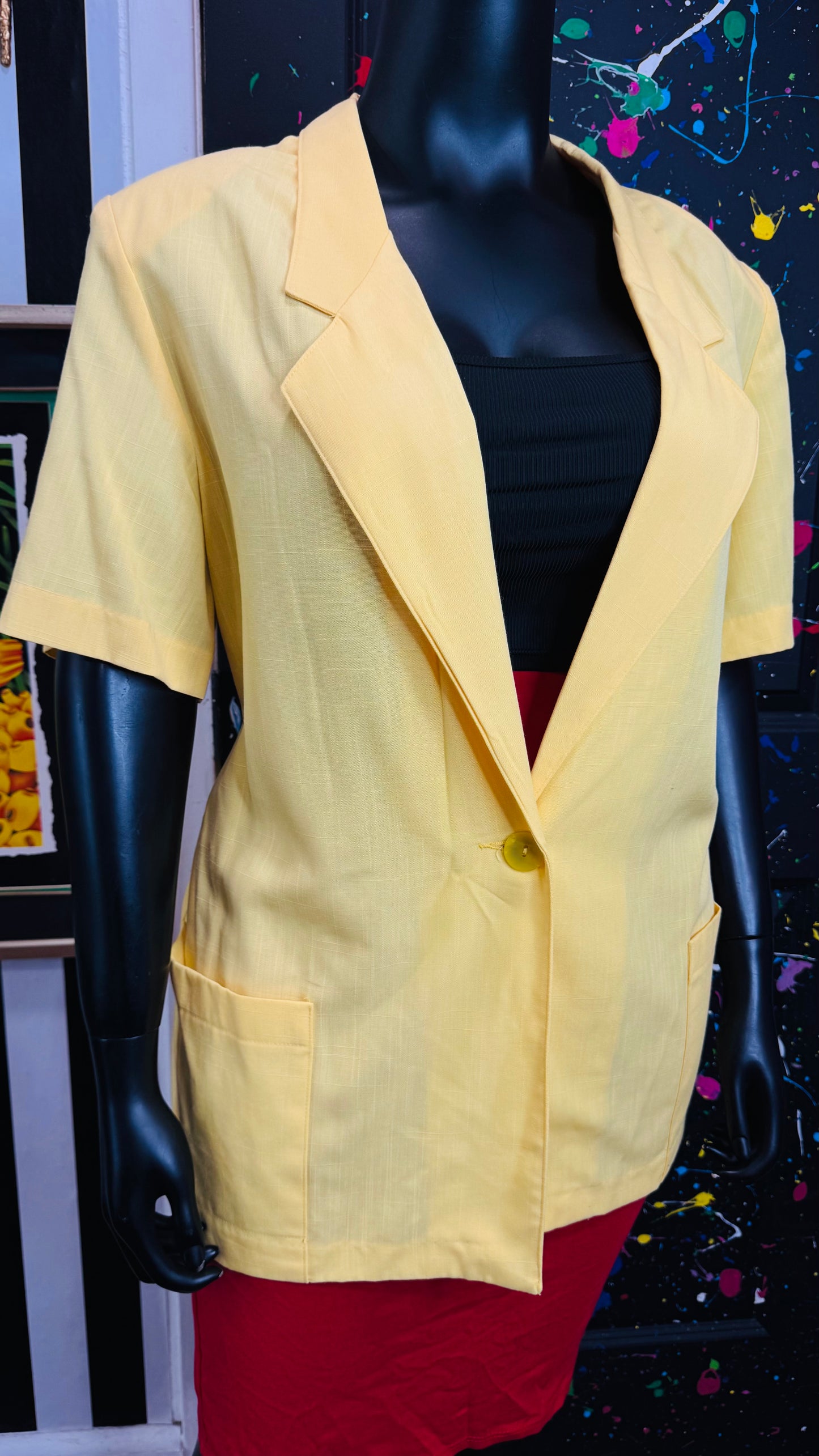 Vintage Yellow Short Sleeve Blazer (20W)