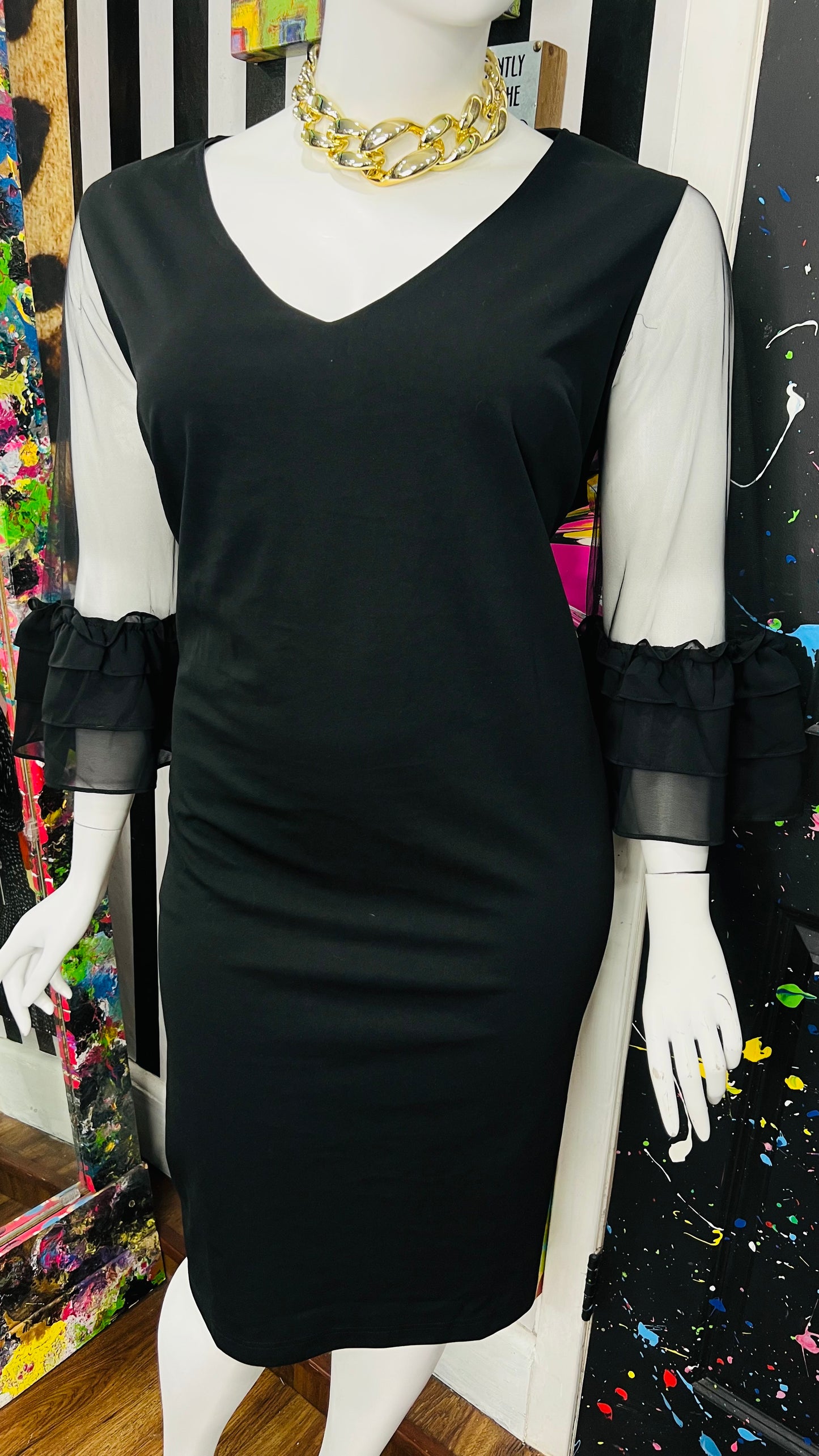 Vintage Inspired Sheer Arms Dress (24)