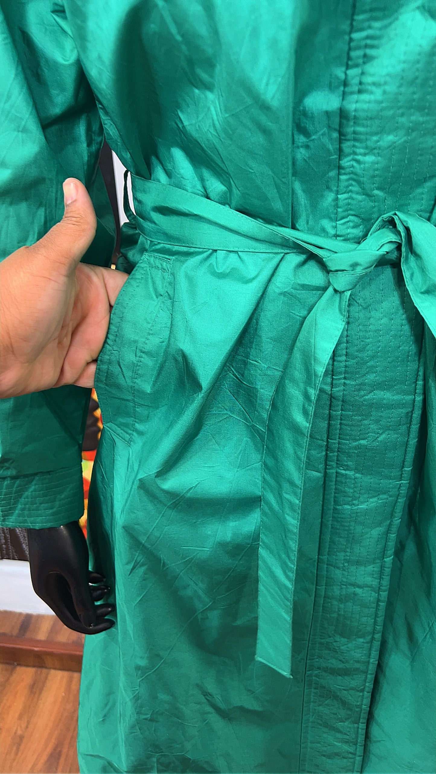 Vintage Green Trench Rain Coat (14/16)