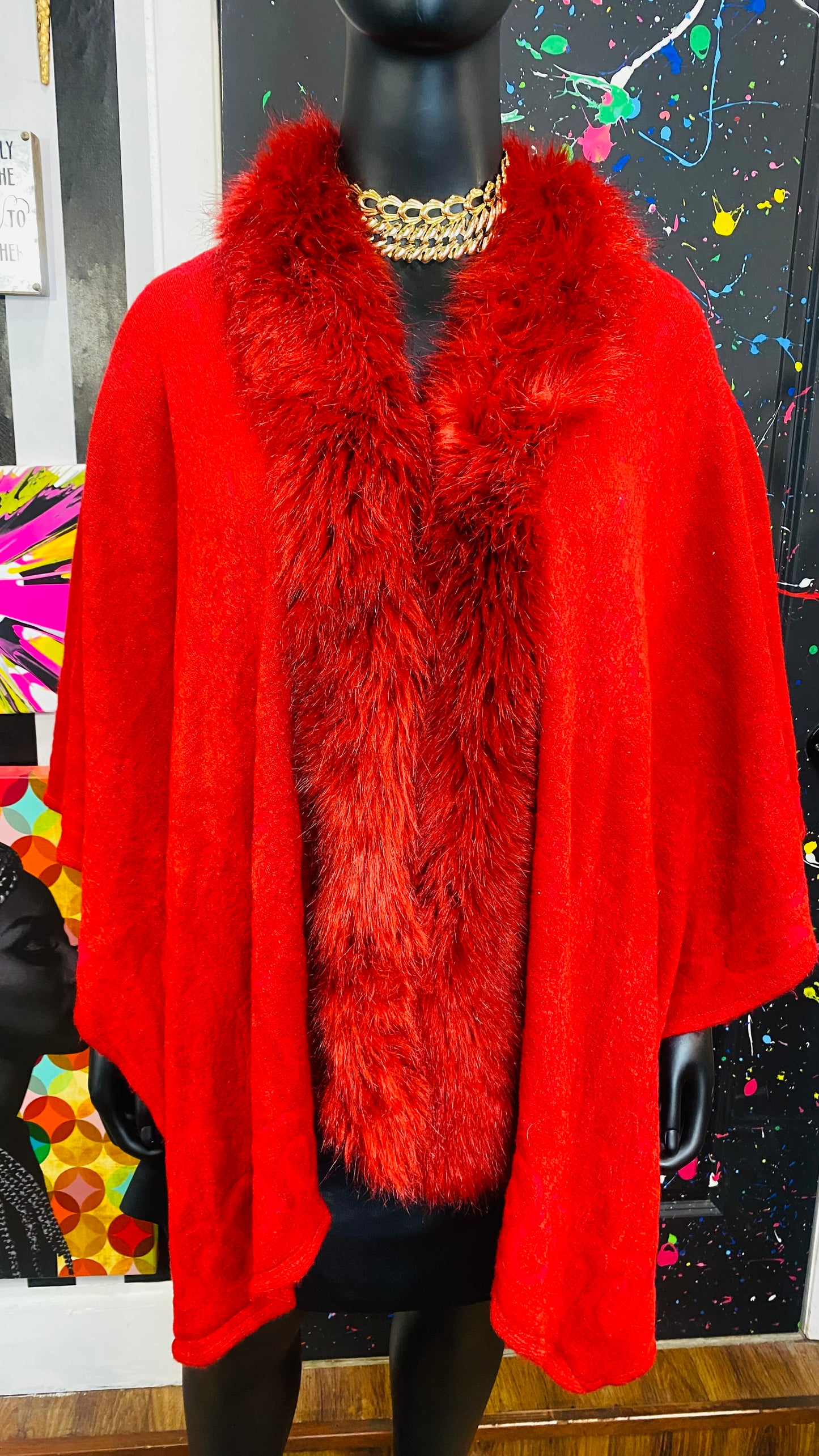 Vintage Faux Fur Shaw (ONE SIZE)