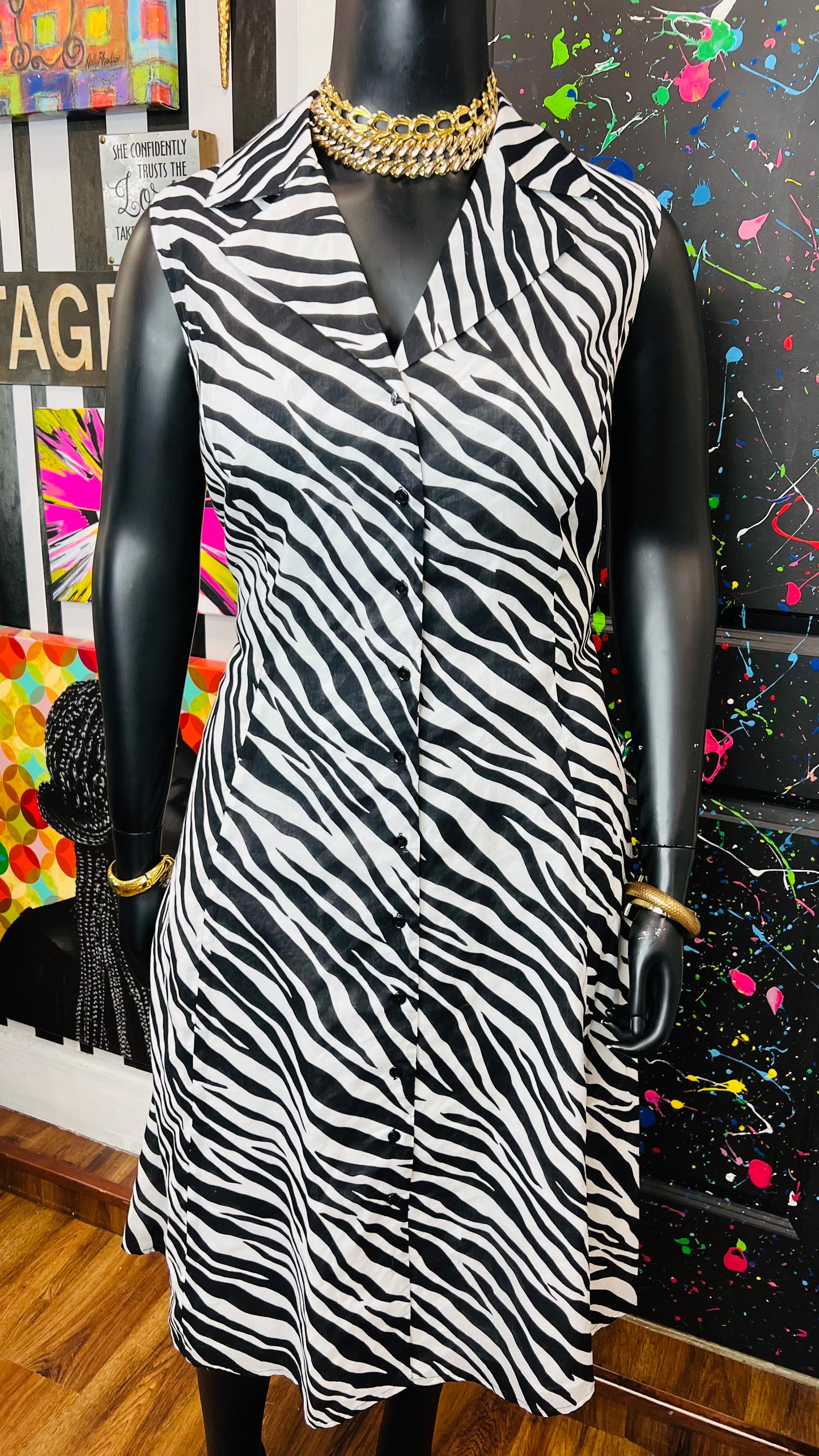 Zebra Striped Dress (20W)