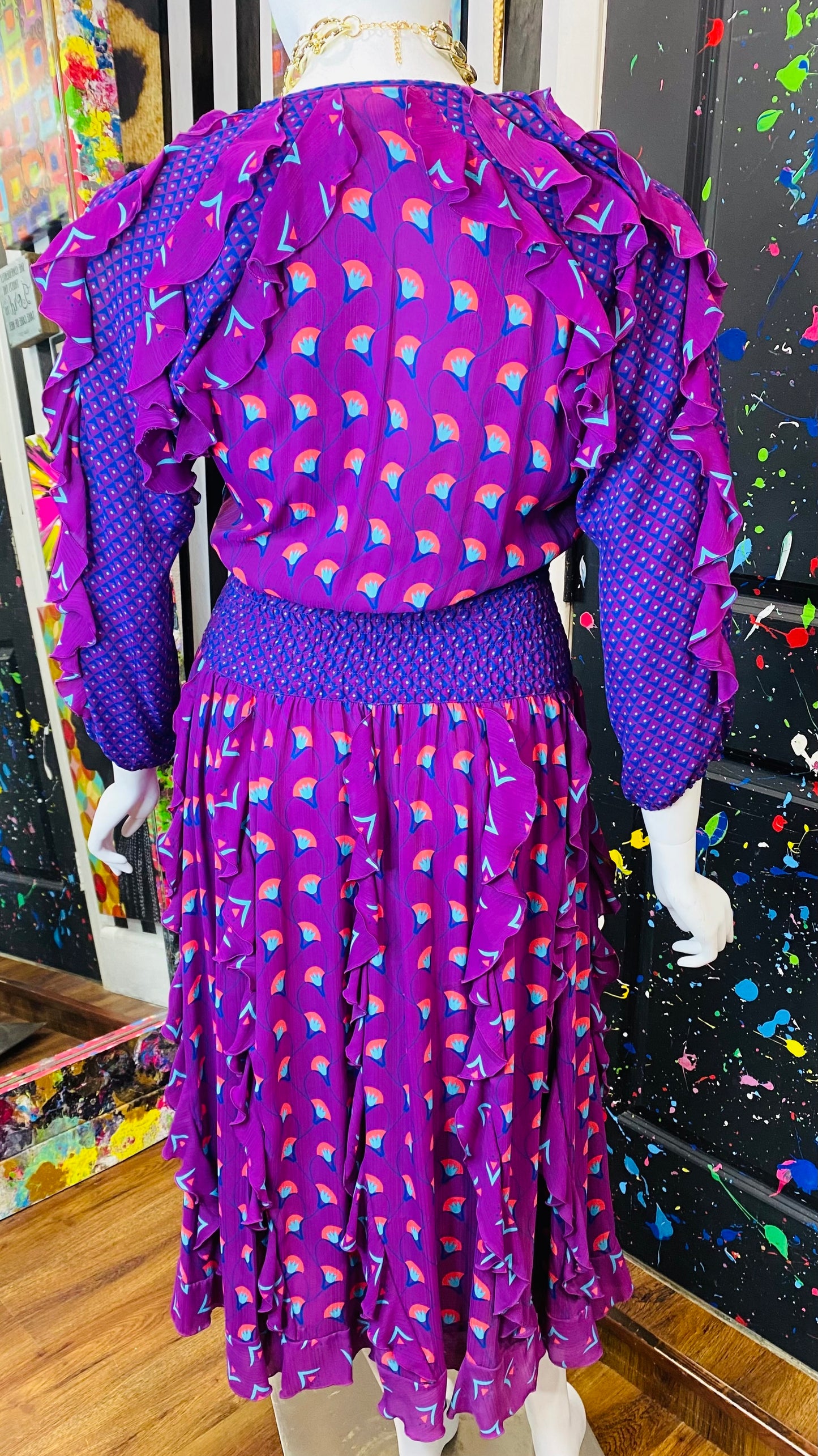 Vintage Mix Print Dress (14)