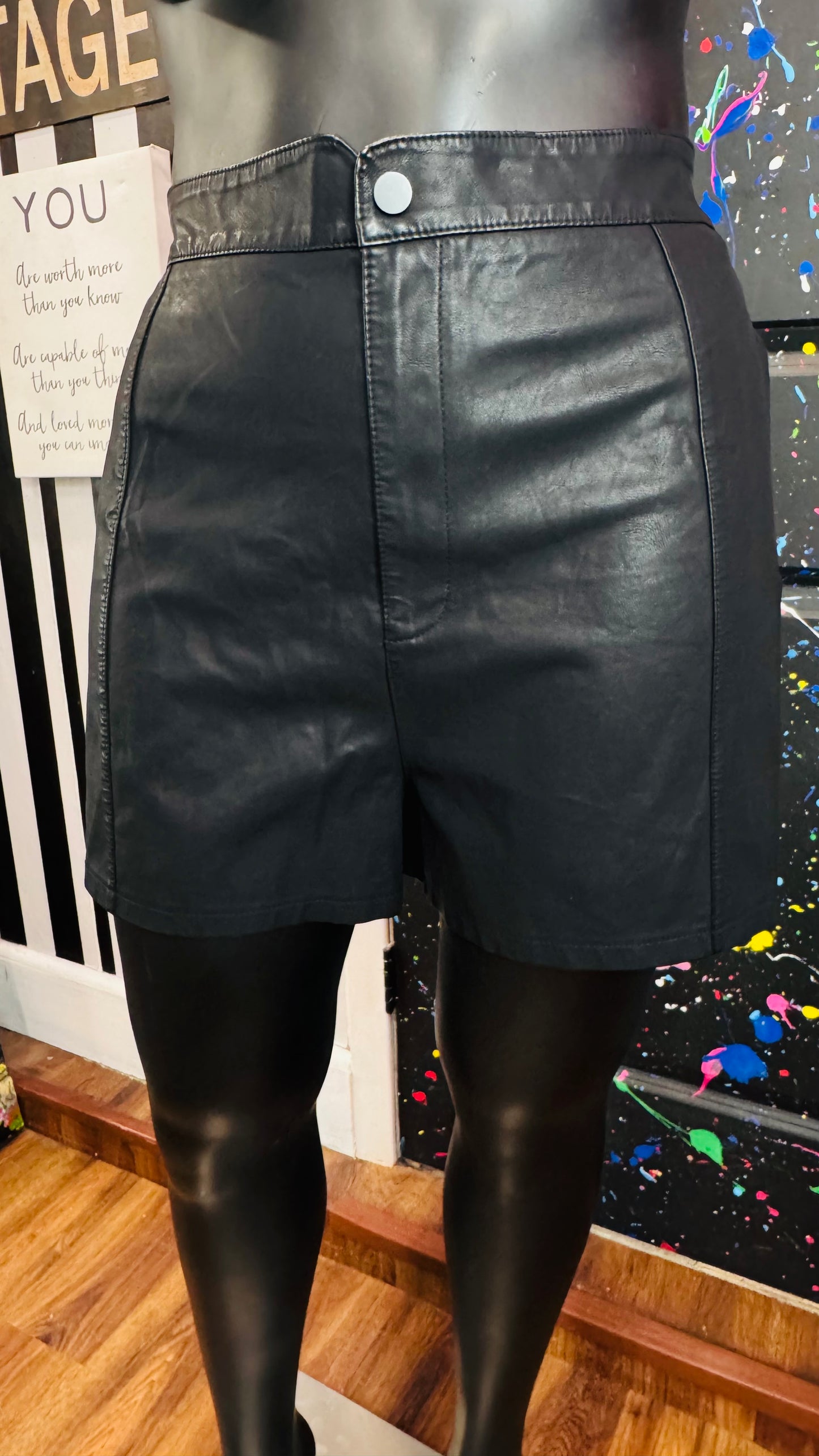 Faux Leather Shorts (20)