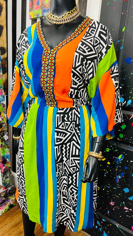 Rayon Tribal Print Dress (14/16)