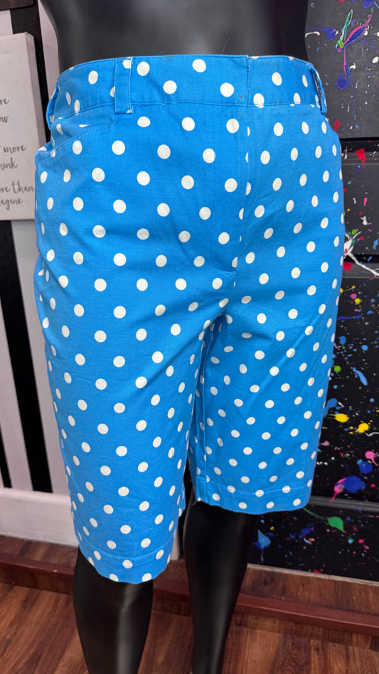 Talbots Blue & White Polka Dot Shorts (18) *KC