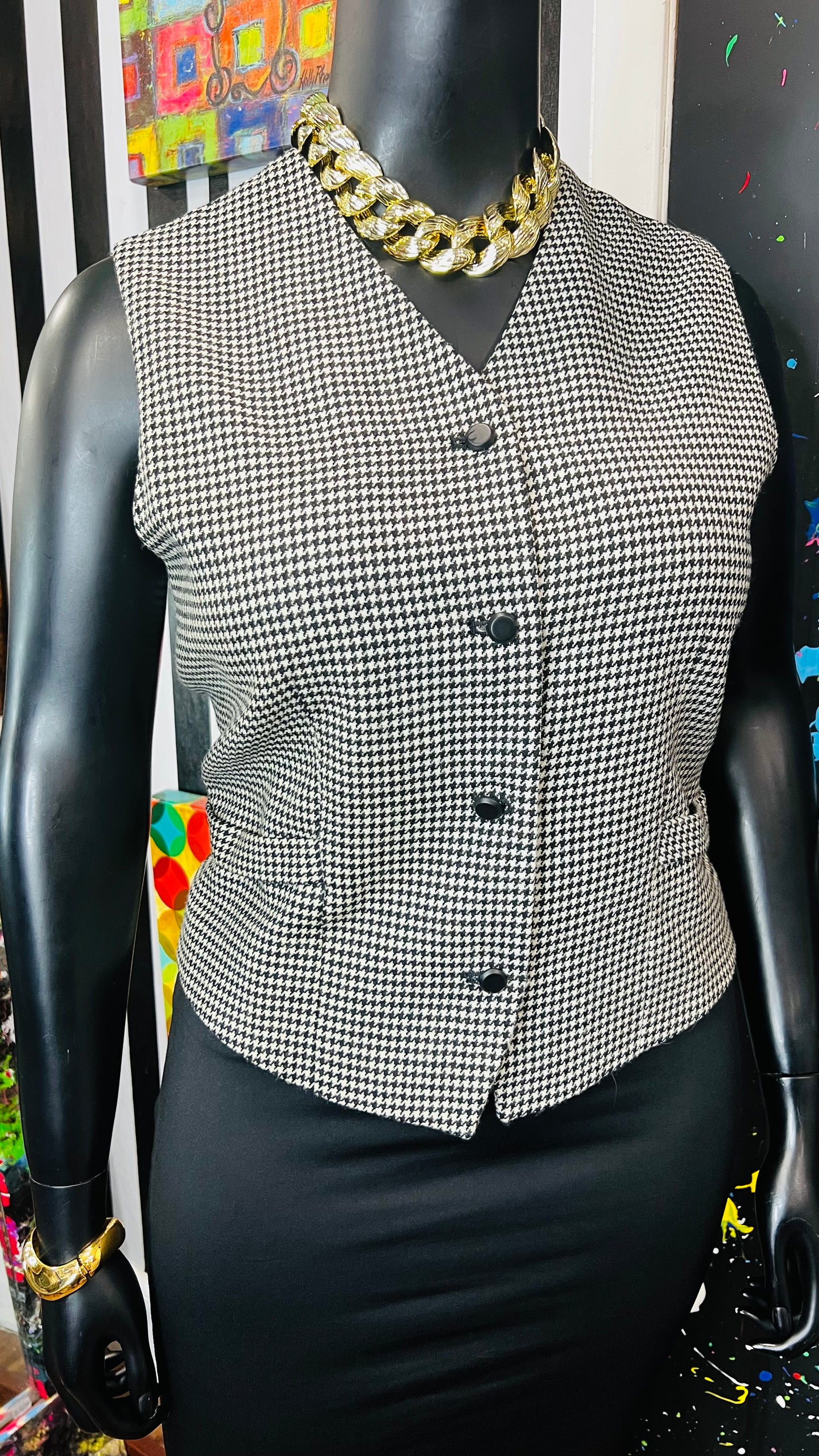 Vintage Houndstooth Vest (16)